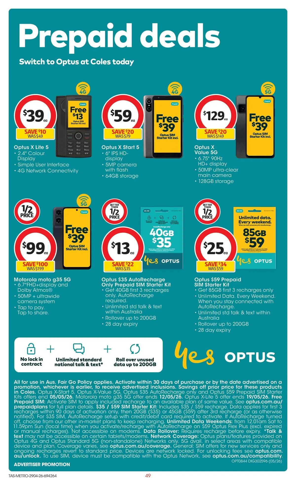 ﻿Coles catalogue valid from 28/04/2026 > Online Australia | Page: 49 | Products: Tap, Date, Device, Camera