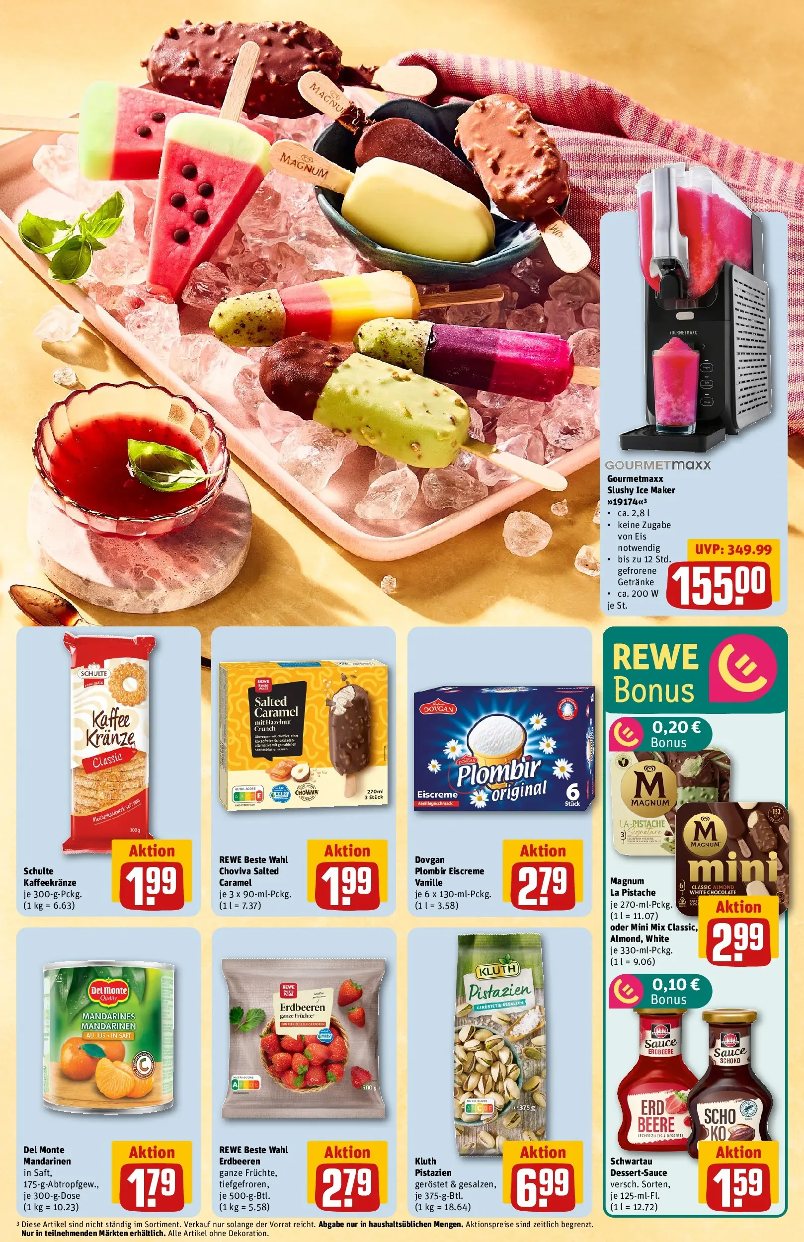 REWE Prospekt ab 27.04.2026 zum Blättern » Angebote | Seite: 5 | Produkte: Kaffee, Mandarinen, Saft, Eis