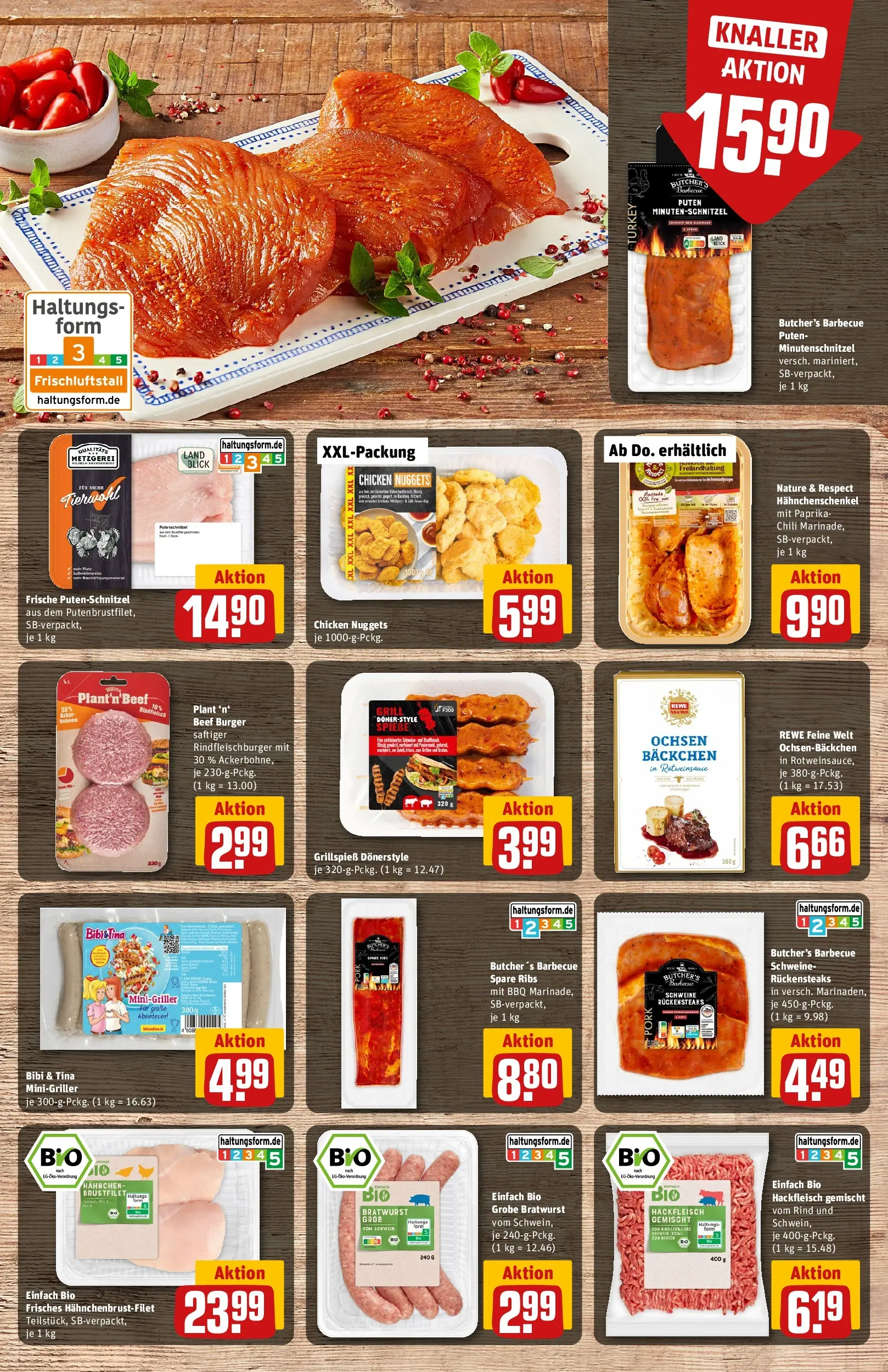 REWE Prospekt ab 27.04.2026 zum Blättern » Angebote | Seite: 10 | Produkte: Hahnchen, Spare ribs, Paprika, Hackfleisch