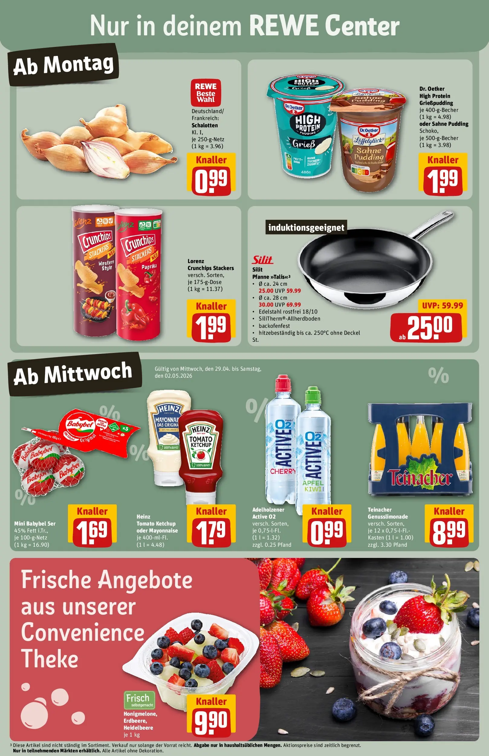 REWE Prospekt ab 27.04.2026 zum Blättern » Angebote | Seite: 3 | Produkte: Adelholzener, Mayonnaise, Ketchup, Sahne