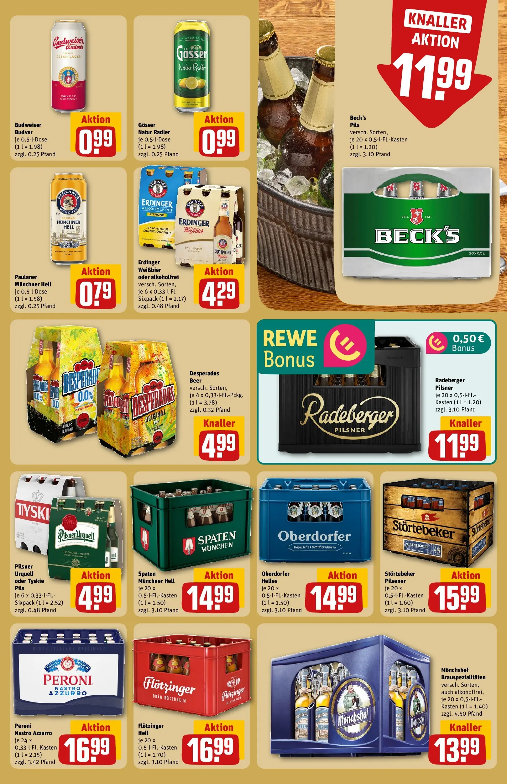 REWE Prospekt ab 27.04.2026 zum Blättern » Angebote | Seite: 17 | Produkte: Monchshof, Pilsner urquell, Desperados, Paulaner