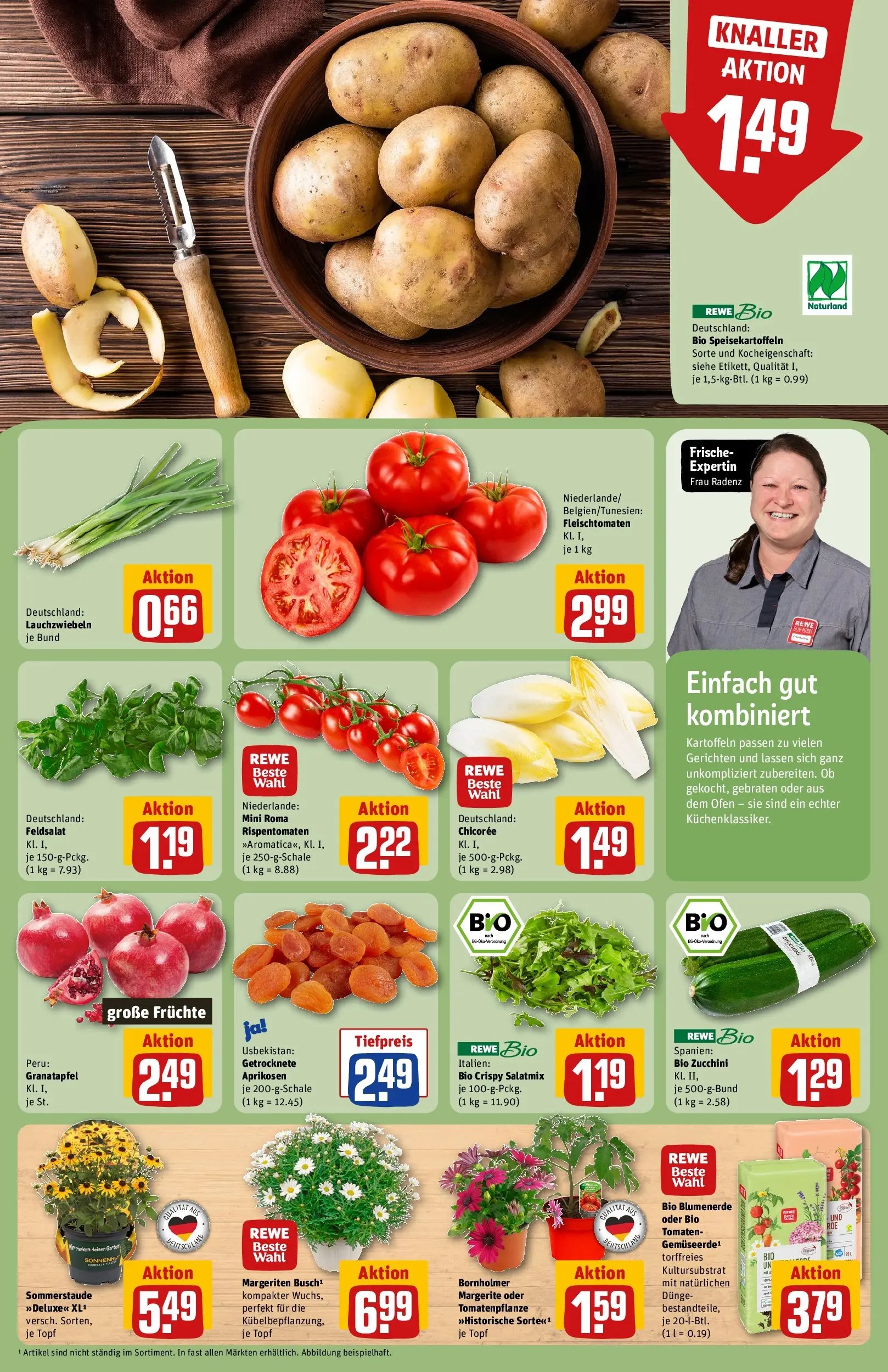 REWE Prospekt ab 27.04.2026 zum Blättern » Angebote | Seite: 7 | Produkte: Granatapfel, Tomaten, Kartoffeln, Zucchini