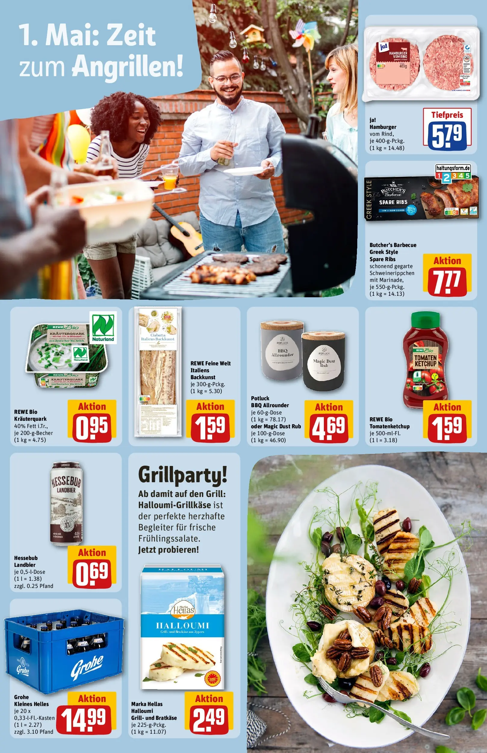 REWE Prospekt ab 27.04.2026 zum Blättern » Angebote | Seite: 14 | Produkte: Grill, Quark, Tomaten, Ketchup