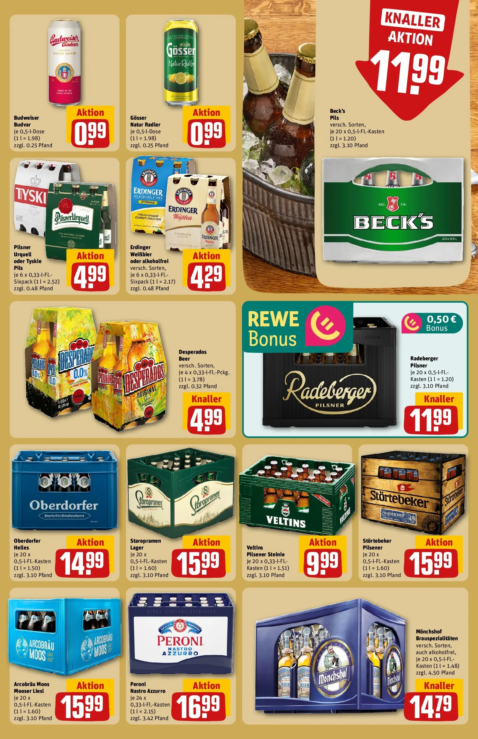 REWE Prospekt ab 27.04.2026 zum Blättern » Angebote | Seite: 21 | Produkte: Monchshof, Weißbier, Pils, Radler