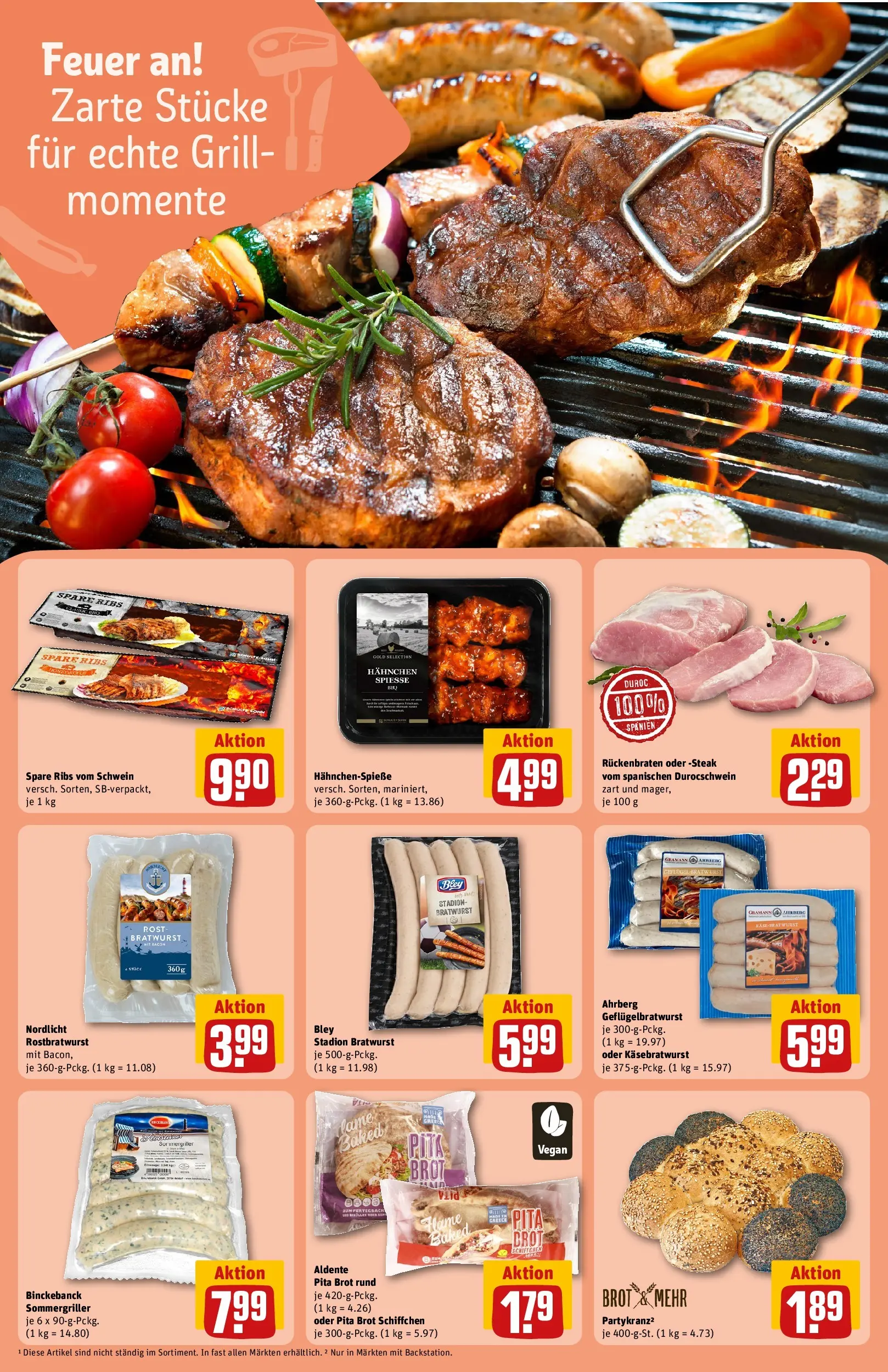 REWE Prospekt ab 27.04.2026 zum Blättern » Angebote | Seite: 21 | Produkte: Grill, Spare ribs, Brot, Steak