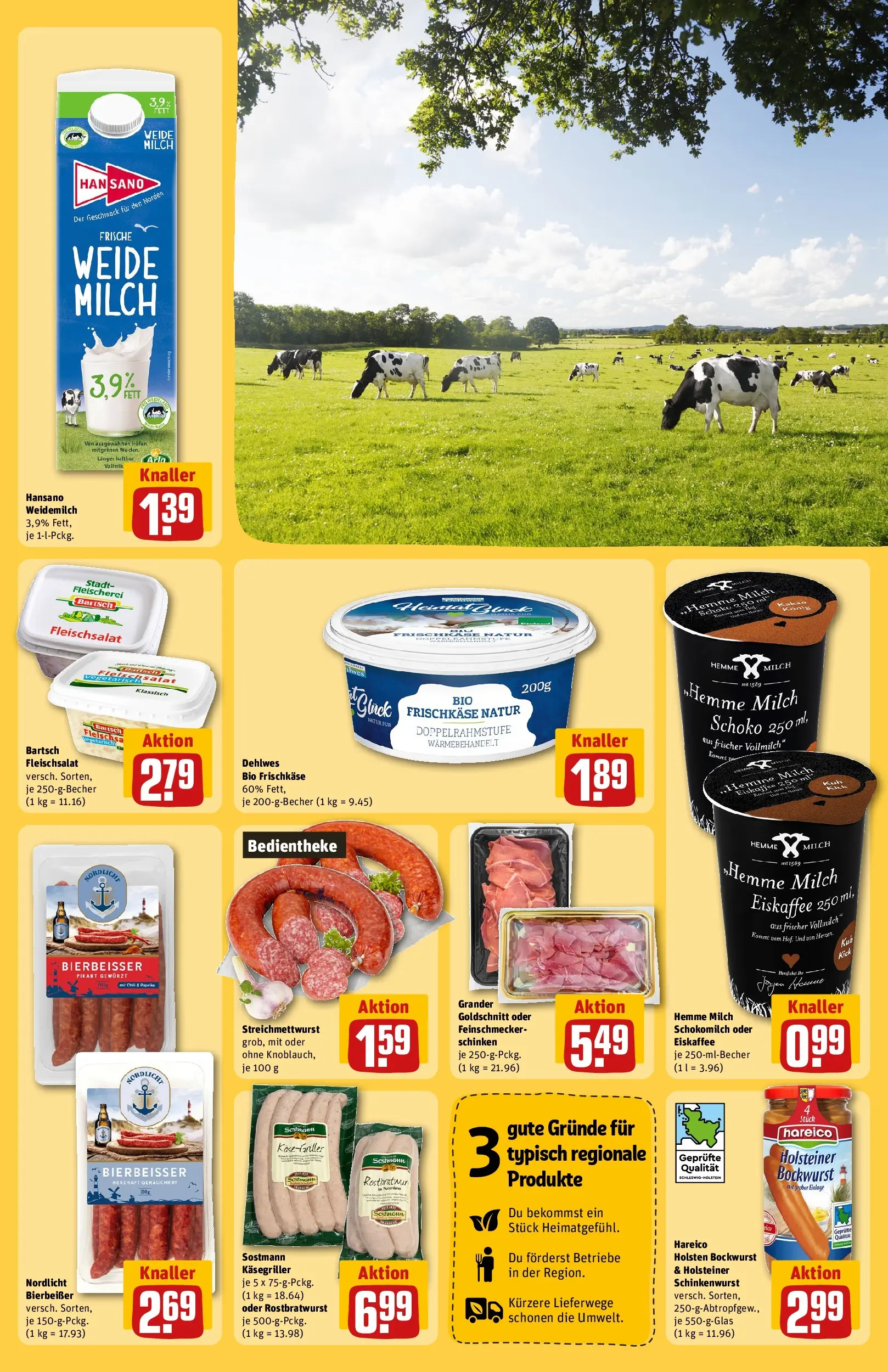 REWE Prospekt ab 27.04.2026 zum Blättern » Angebote | Seite: 25 | Produkte: Milch, Chili, Schinken, Frischkase