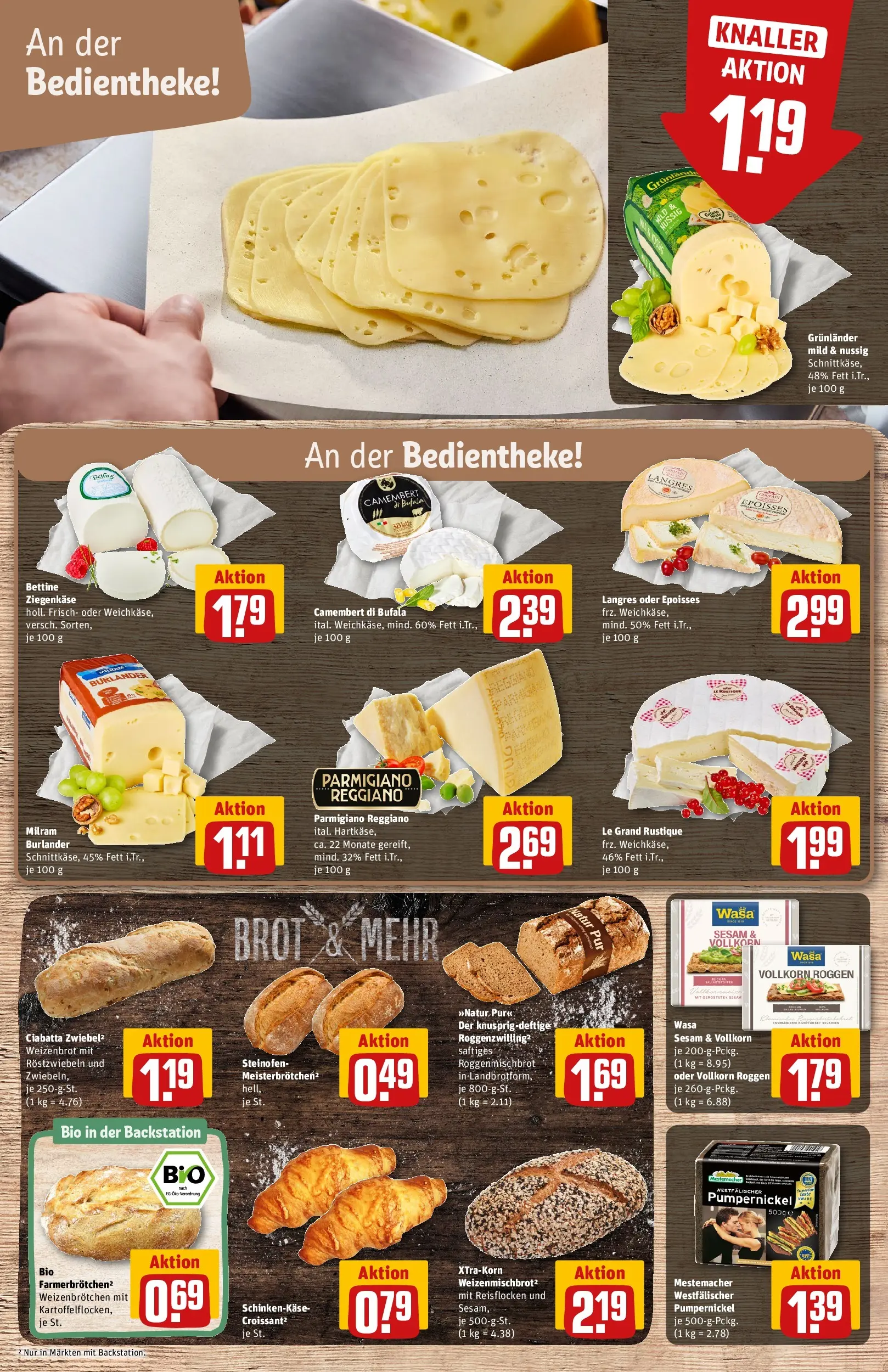 REWE Prospekt ab 27.04.2026 zum Blättern » Angebote | Seite: 13 | Produkte: Ziegenkäse, Croissant, Milram, Brot