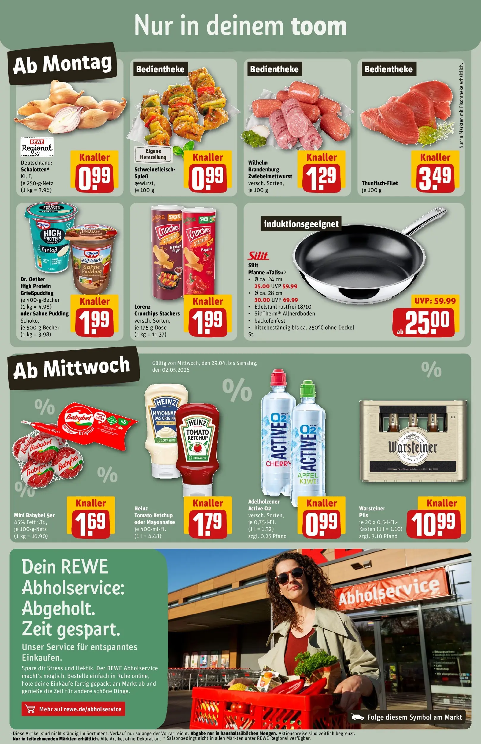 REWE Prospekt ab 27.04.2026 zum Blättern » Angebote | Seite: 3 | Produkte: Adelholzener, Paprika, Warsteiner, Schweinefleisch