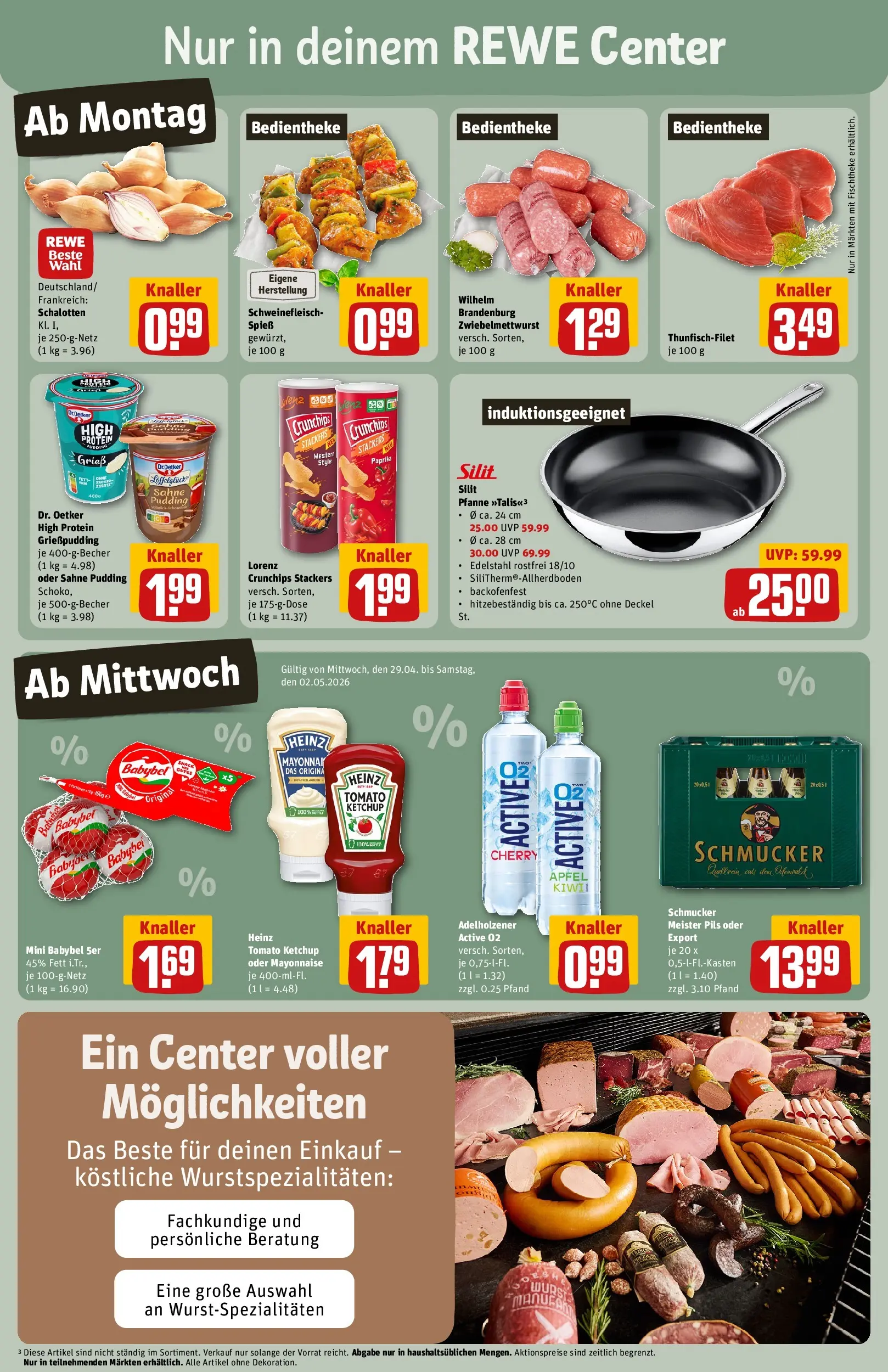 REWE Prospekt ab 27.04.2026 zum Blättern » Angebote | Seite: 3 | Produkte: Äpfel, Lorenz crunchips, Schweinefleisch, Chips