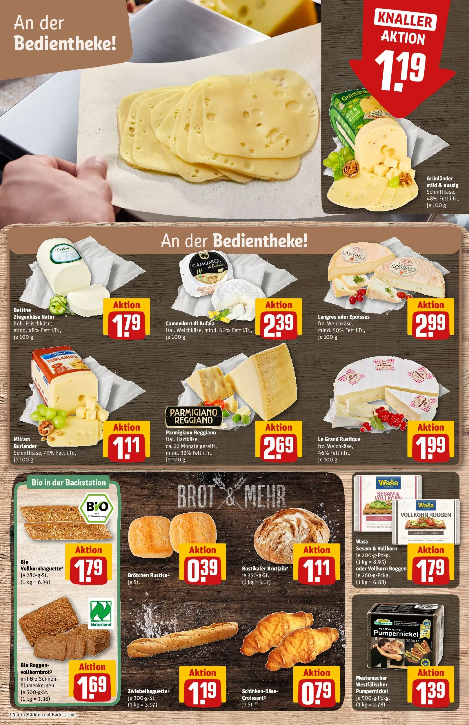 REWE Prospekt ab 27.04.2026 zum Blättern » Angebote | Seite: 11 | Produkte: Ziegenkäse, Baguette, Croissant, Brot