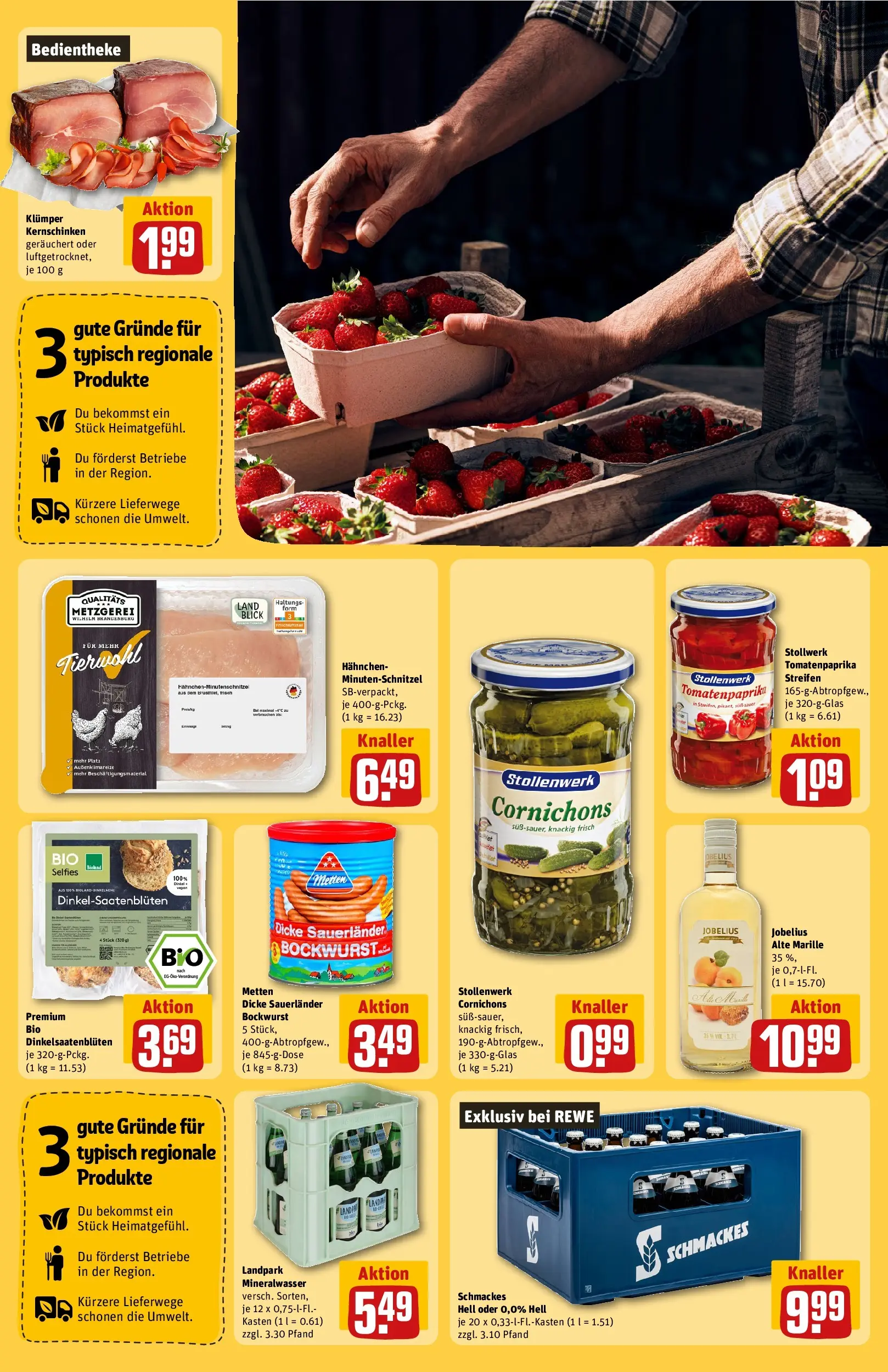 REWE Prospekt ab 27.04.2026 zum Blättern » Angebote | Seite: 25 | Produkte: Bockwurst, Dicke sauerlander bockwurst, Tisch, Mineralwasser