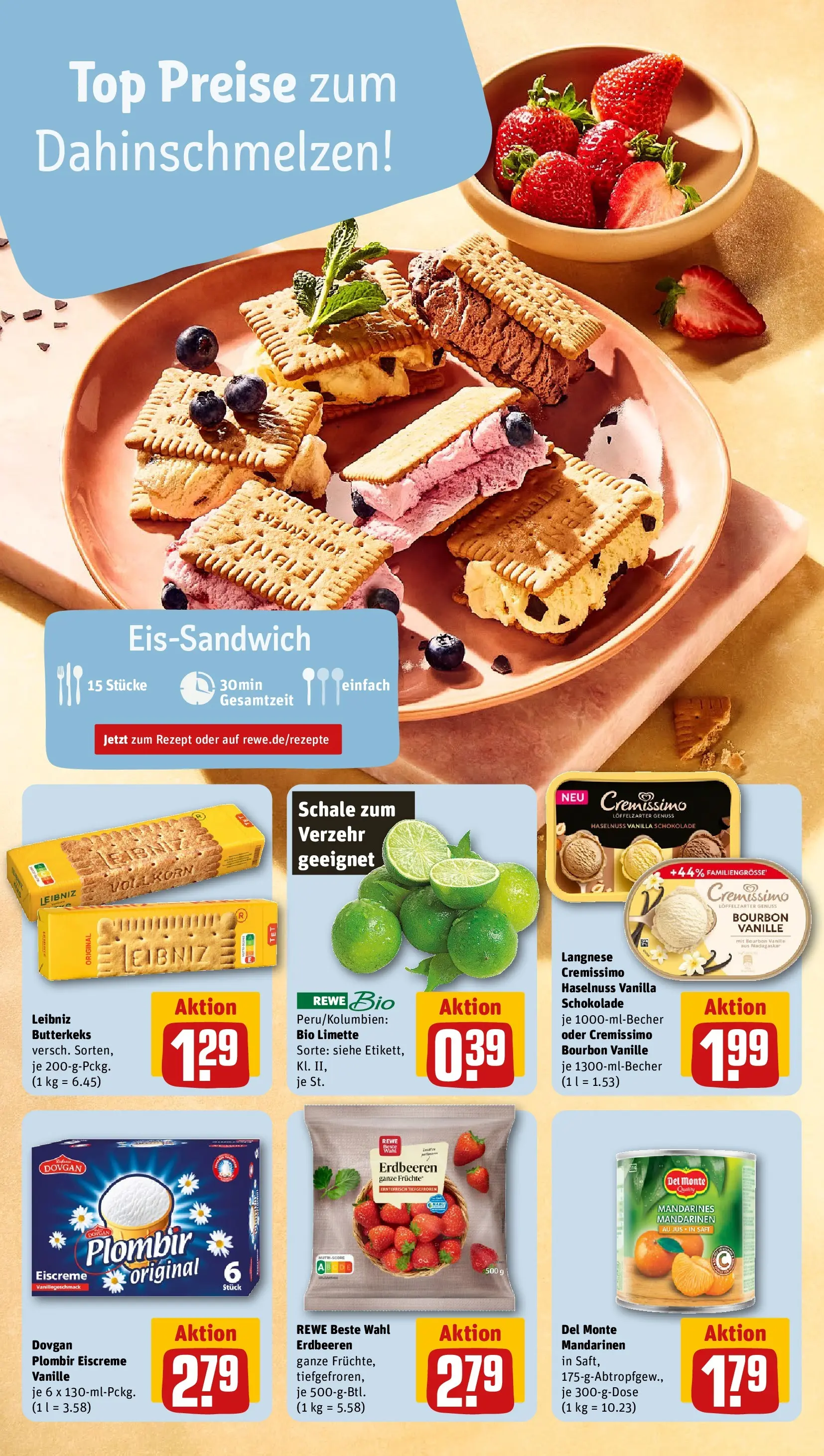 REWE Prospekt ab 27.04.2026 zum Blättern » Angebote | Seite: 4 | Produkte: Langnese, Langnese cremissimo, Eiscreme, Limette