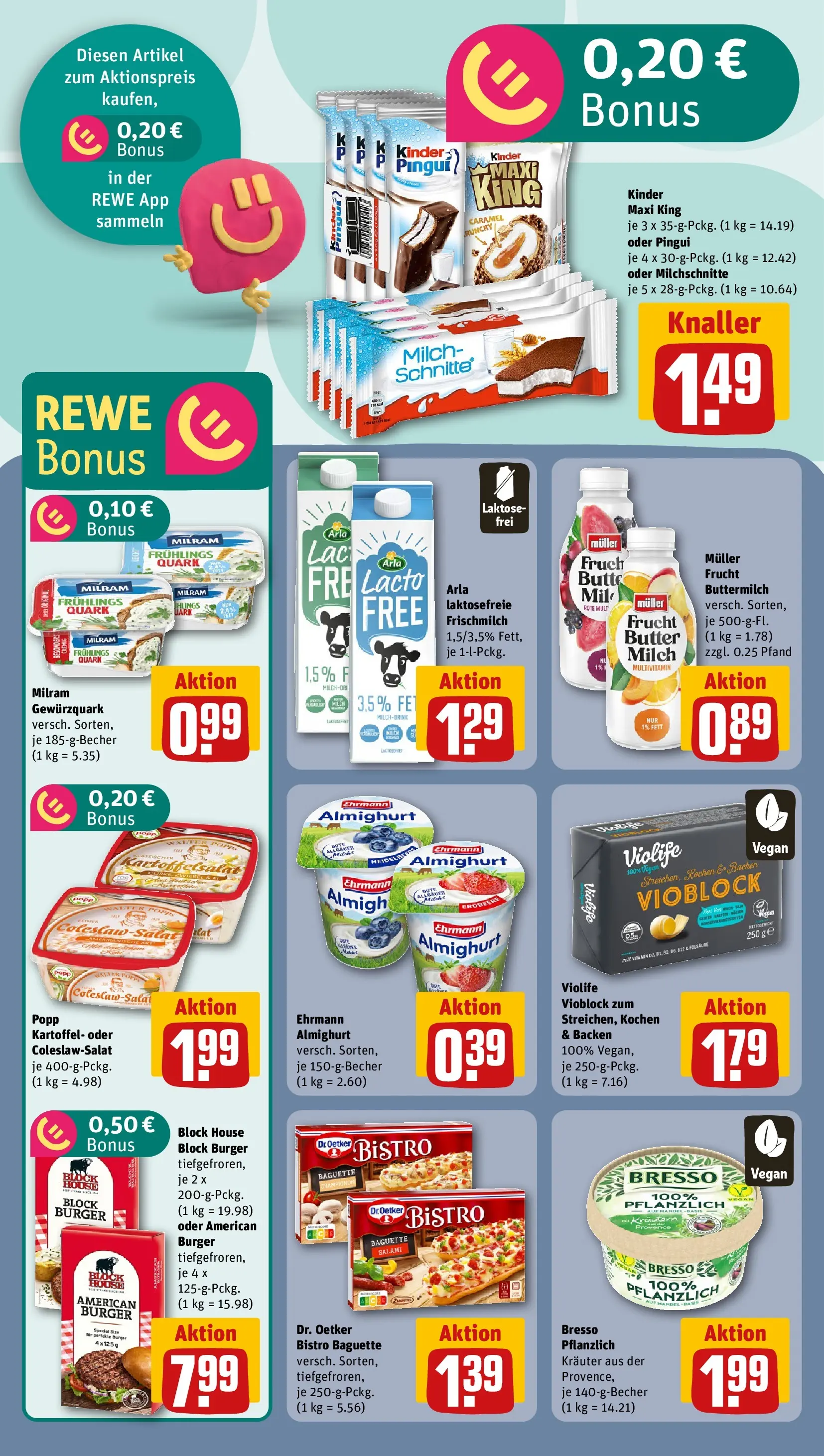 REWE Prospekt ab 27.04.2026 zum Blättern » Angebote | Seite: 10 | Produkte: Quark, Milch, Baguette, Milram