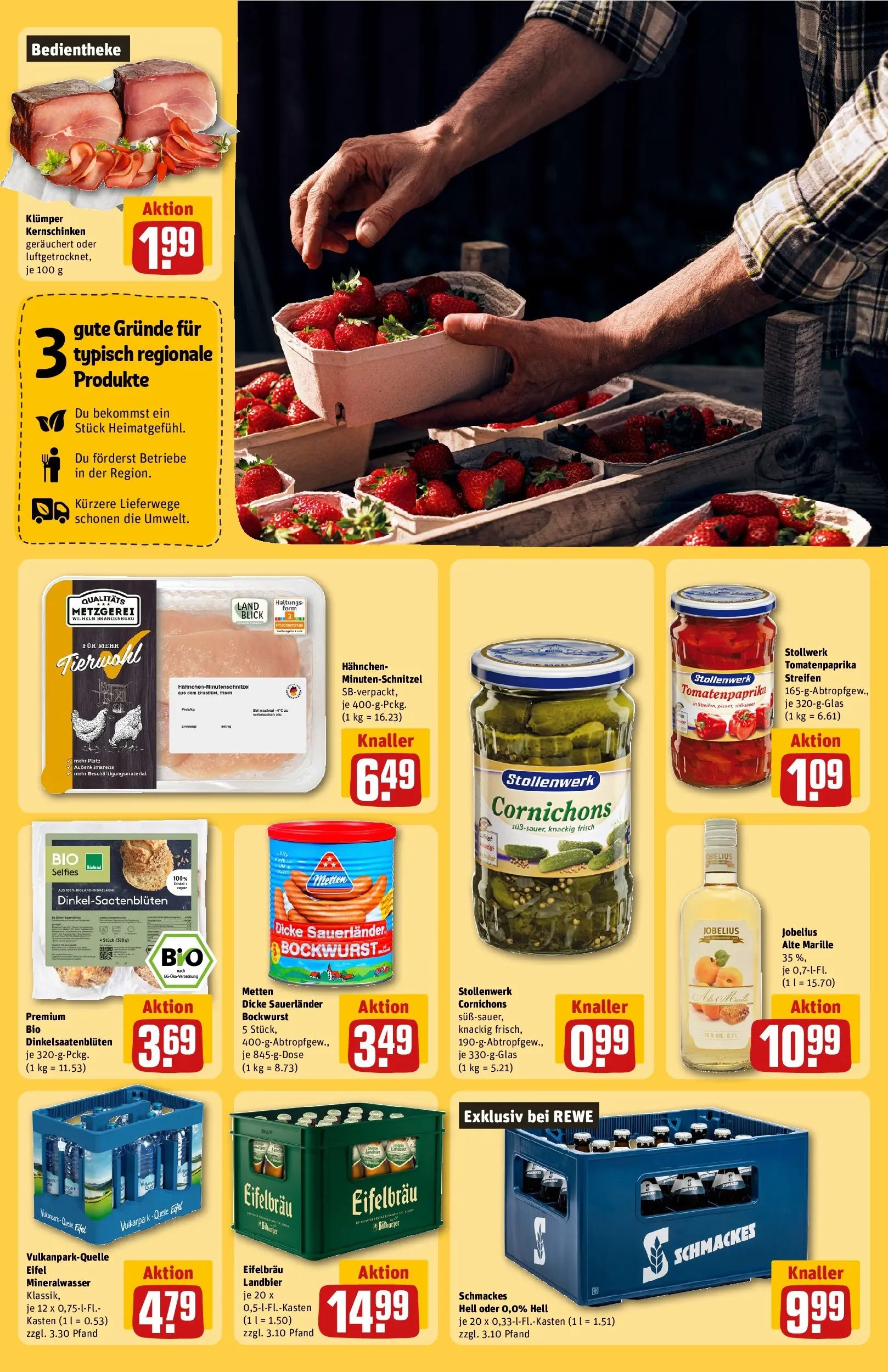 REWE Prospekt ab 27.04.2026 zum Blättern » Angebote | Seite: 25 | Produkte: Bockwurst, Hahnchen, Dicke sauerlander bockwurst, Tisch