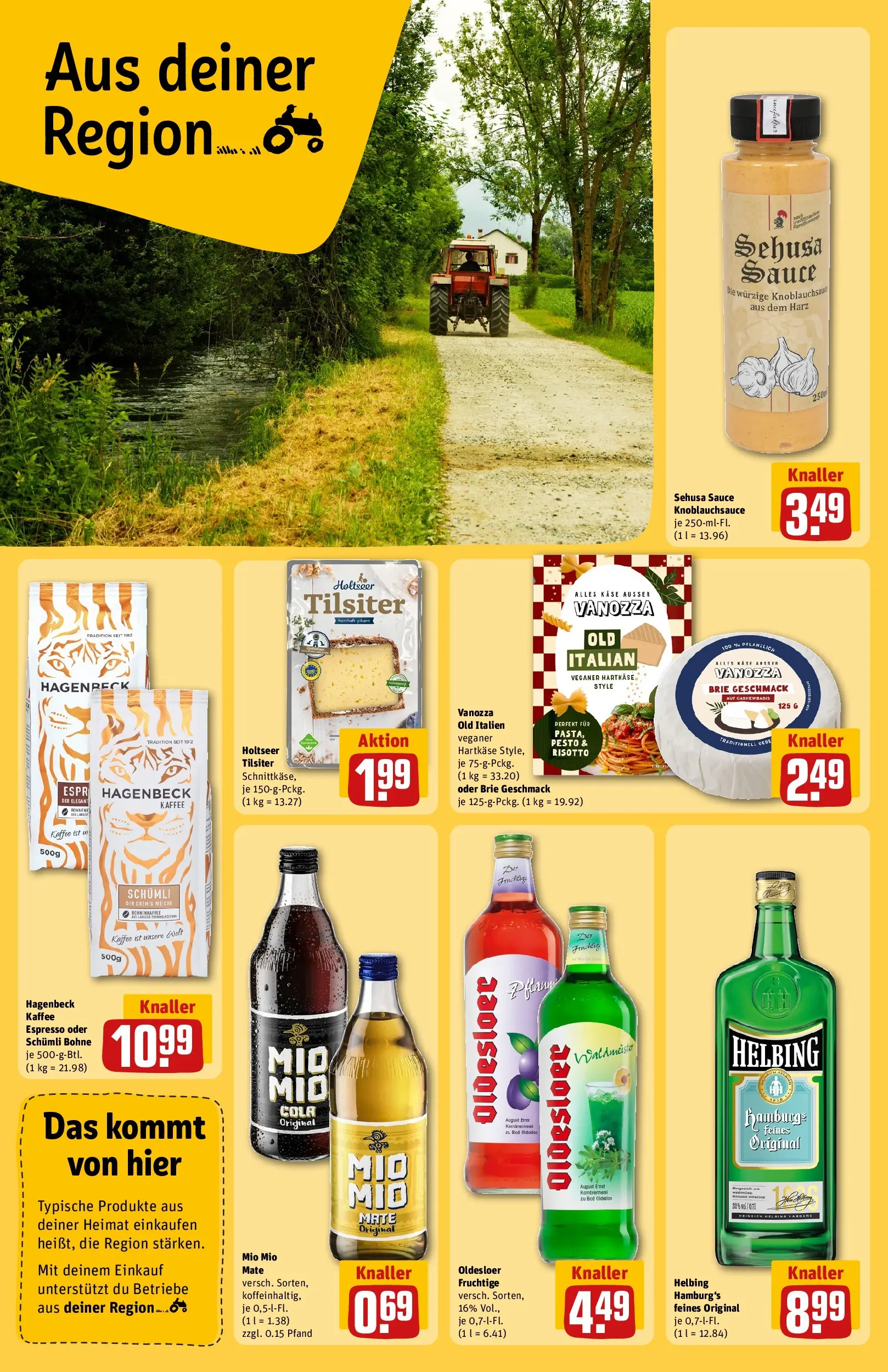 REWE Prospekt ab 27.04.2026 zum Blättern » Angebote | Seite: 24 | Produkte: Käse, Kaffee, Mio mio mate, Oldesloer