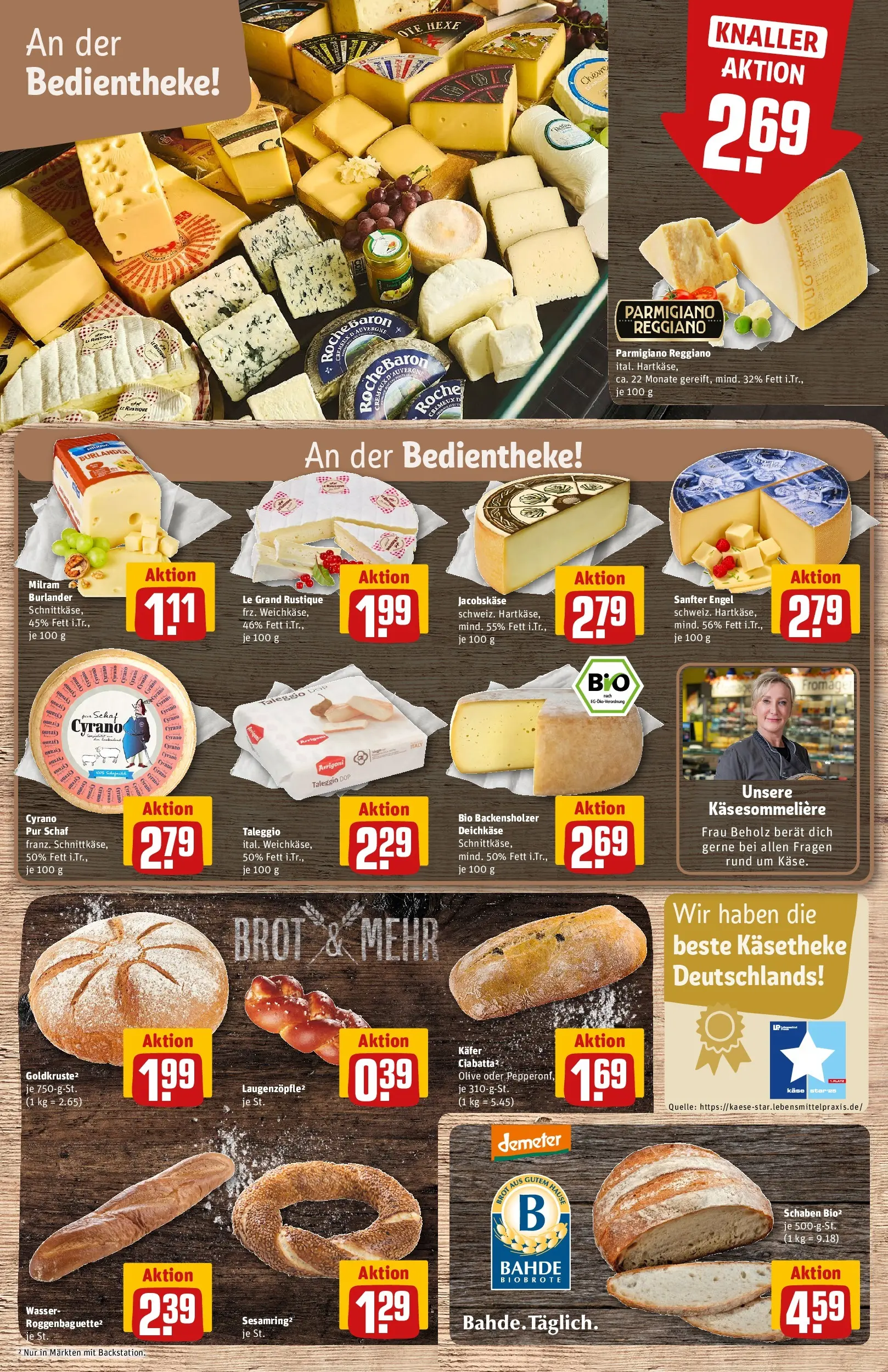 REWE Prospekt ab 27.04.2026 zum Blättern » Angebote | Seite: 11 | Produkte: Käse, Baguette, Milram, Brot