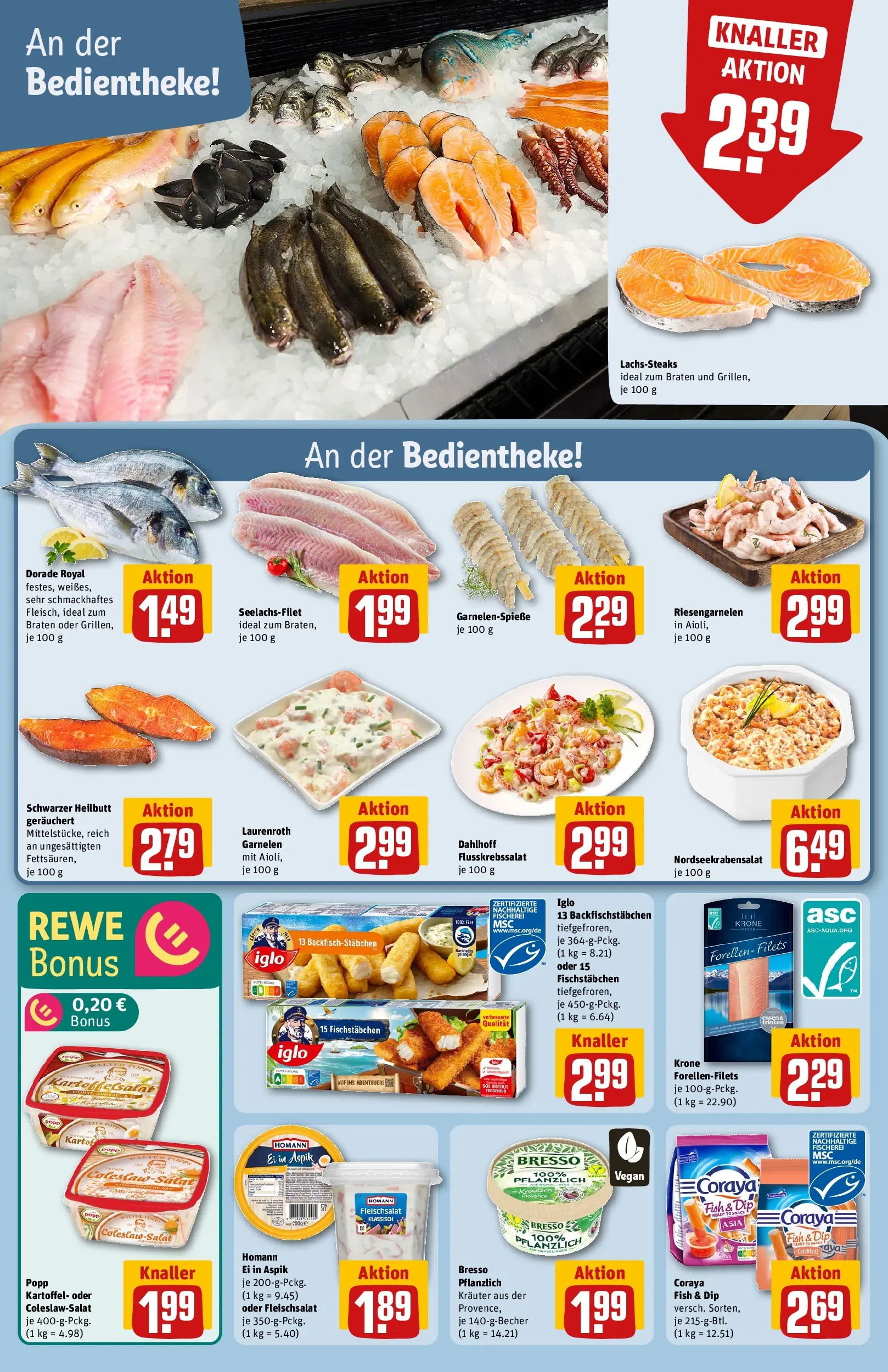 REWE Prospekt ab 27.04.2026 zum Blättern » Angebote | Seite: 12 | Produkte: Iglo, Garnelen, Bresso, Fischstabchen