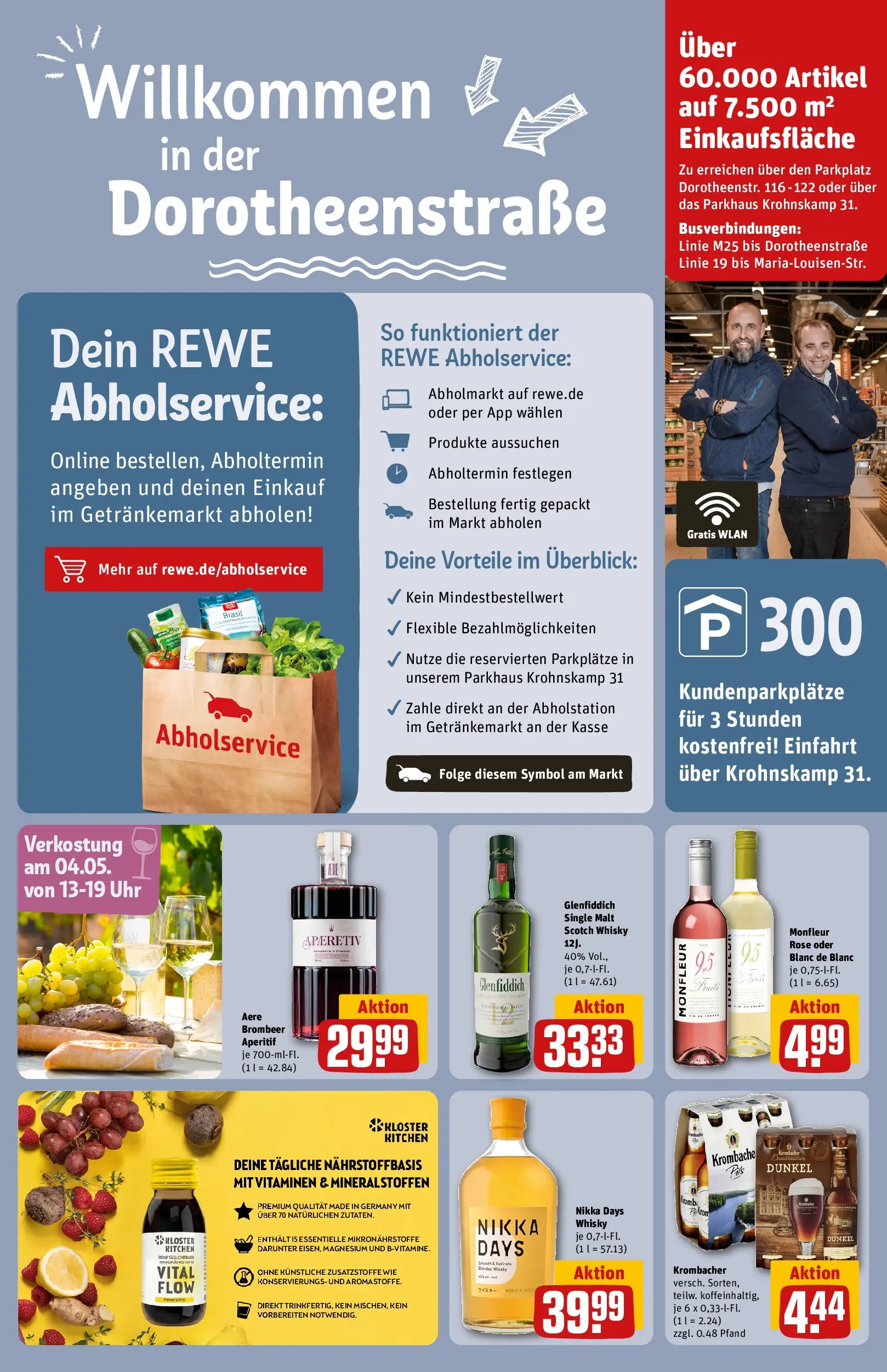 REWE Prospekt ab 27.04.2026 zum Blättern » Angebote | Seite: 33 | Produkte: Whisky, Pils, Krombacher, Uhr