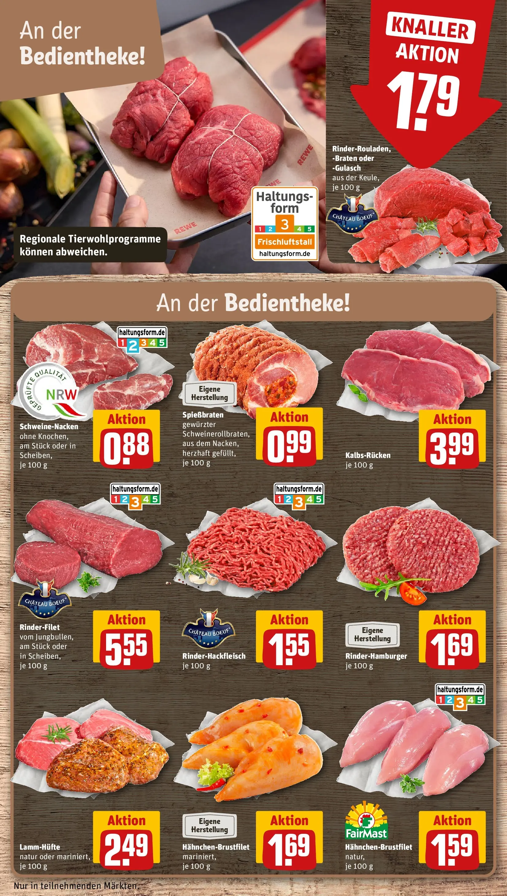 REWE Prospekt ab 27.04.2026 zum Blättern » Angebote | Seite: 10 | Produkte: Rinderfilet, Schweinenacken, Gulasch