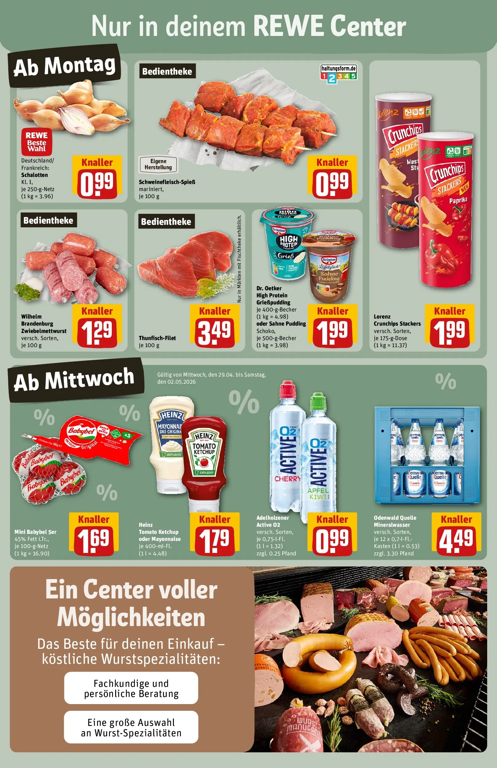 REWE Prospekt ab 27.04.2026 zum Blättern » Angebote | Seite: 3 | Produkte: Pudding, Babybel, Chips, Ketchup