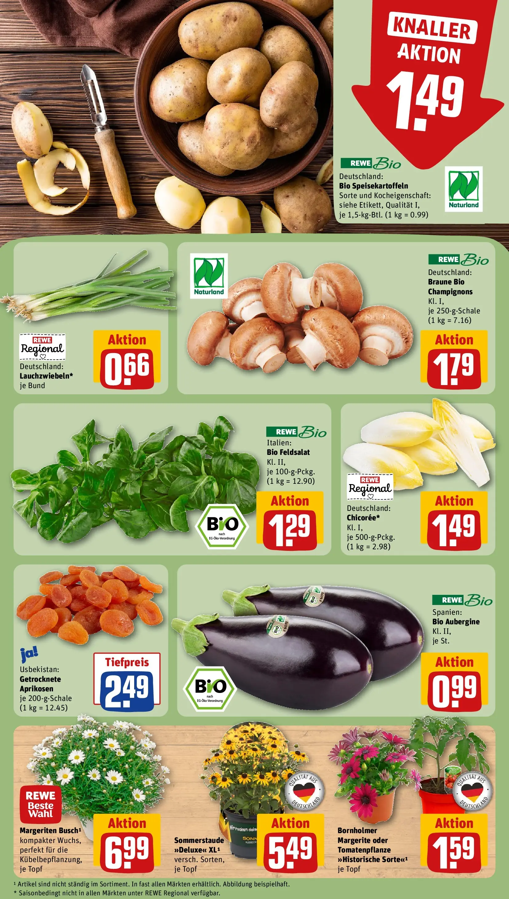 REWE Prospekt ab 27.04.2026 zum Blättern » Angebote | Seite: 7 | Produkte: Champignons, Aubergine