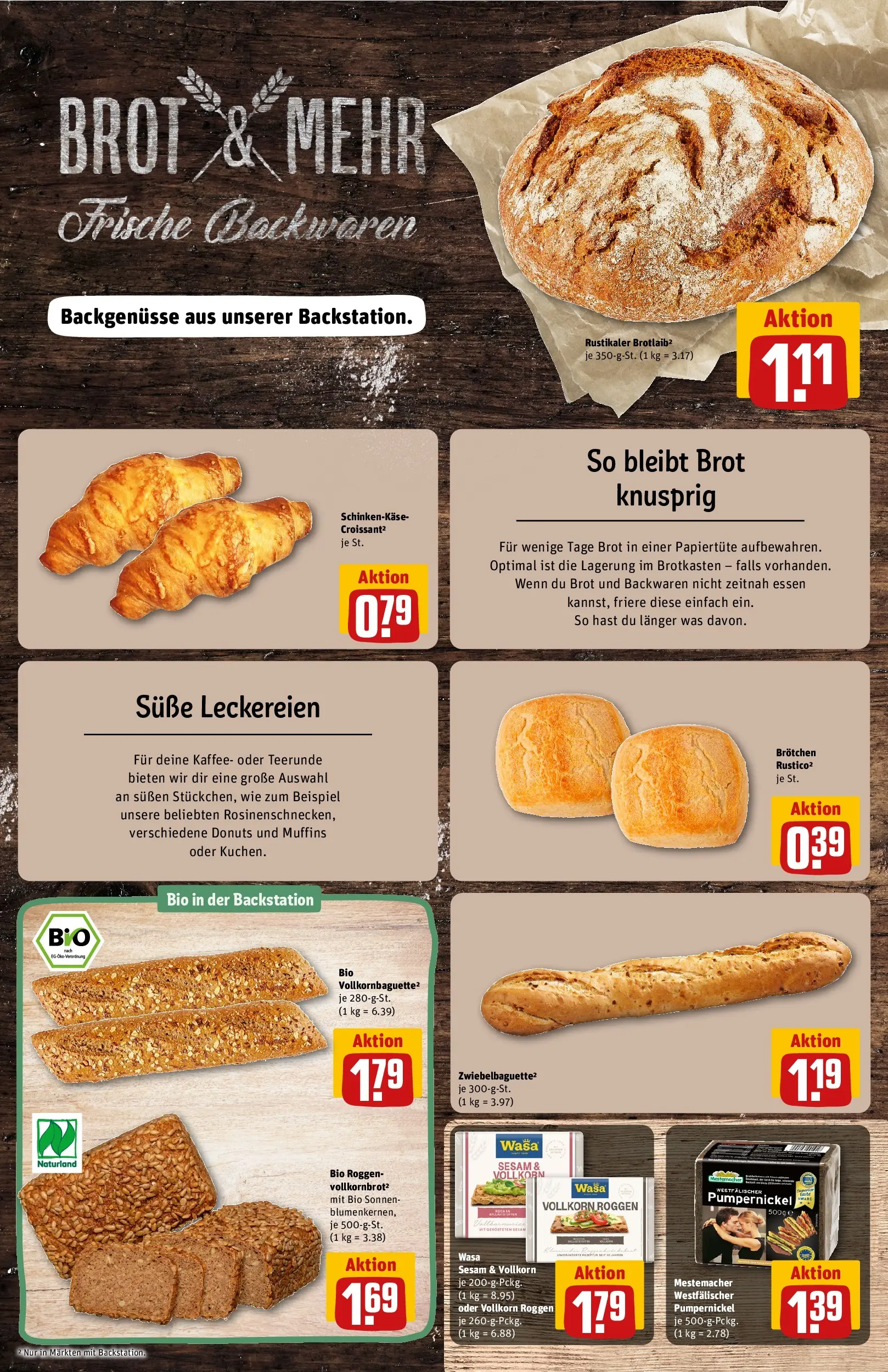 REWE Prospekt ab 27.04.2026 zum Blättern » Angebote | Seite: 13 | Produkte: Vollkornbrot, Baguette, Croissant, Donuts