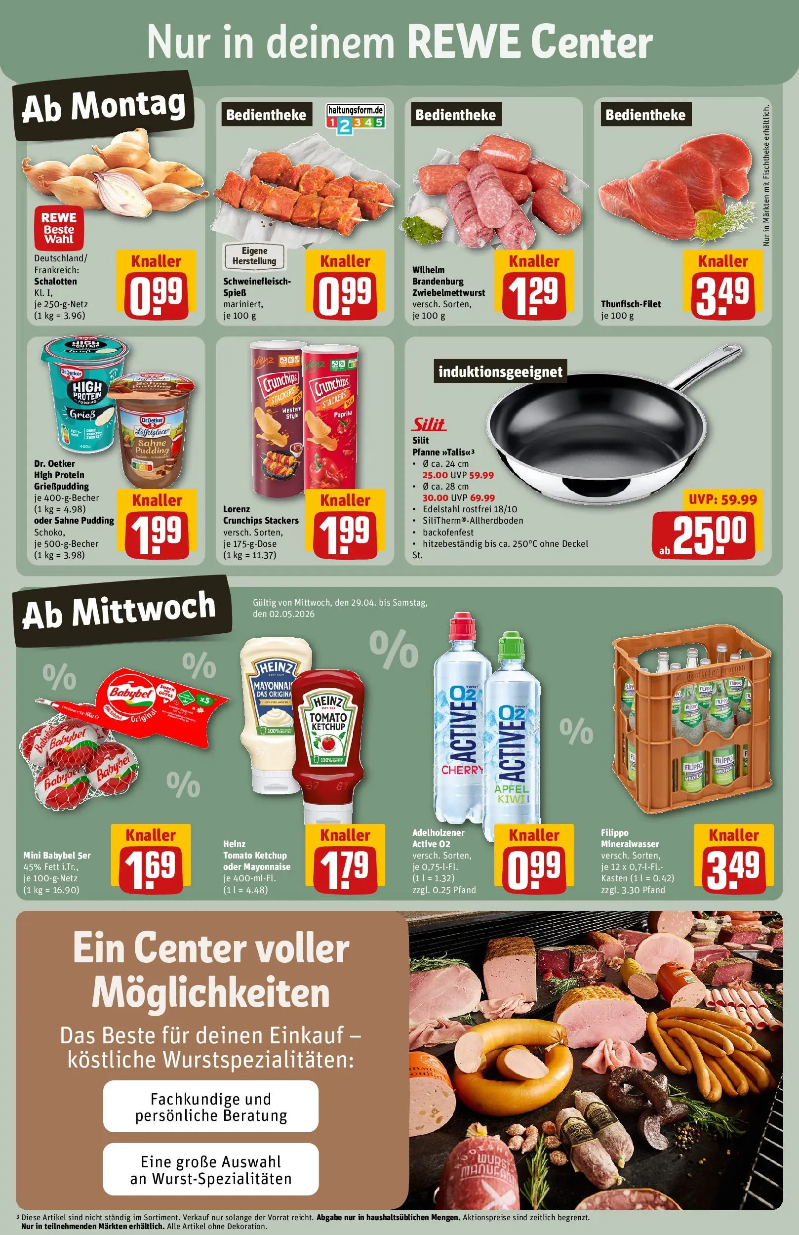 REWE Prospekt ab 27.04.2026 zum Blättern » Angebote | Seite: 3 | Produkte: Adelholzener, Mineralwasser, Lorenz crunchips, Babybel