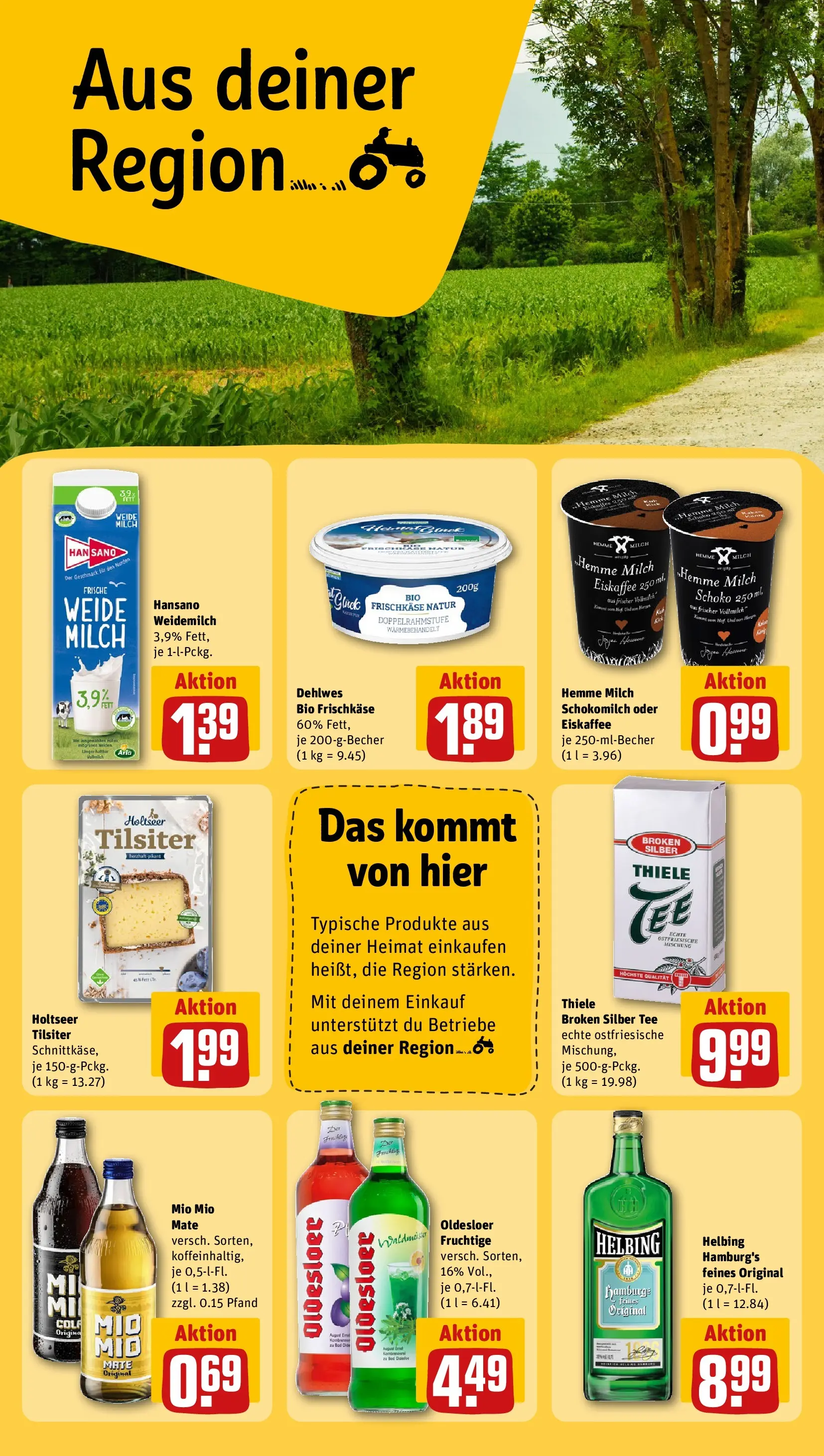 REWE Prospekt ab 27.04.2026 zum Blättern » Angebote | Seite: 24 | Produkte: Milch, Mio mio mate, Tee, Frischkase