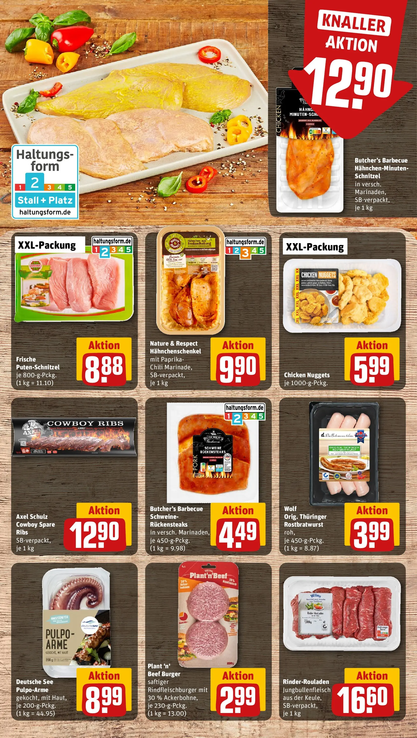 REWE Prospekt ab 27.04.2026 zum Blättern » Angebote | Seite: 8 | Produkte: Hahnchenschenkel, Burger, Paprika, Putenschnitzel