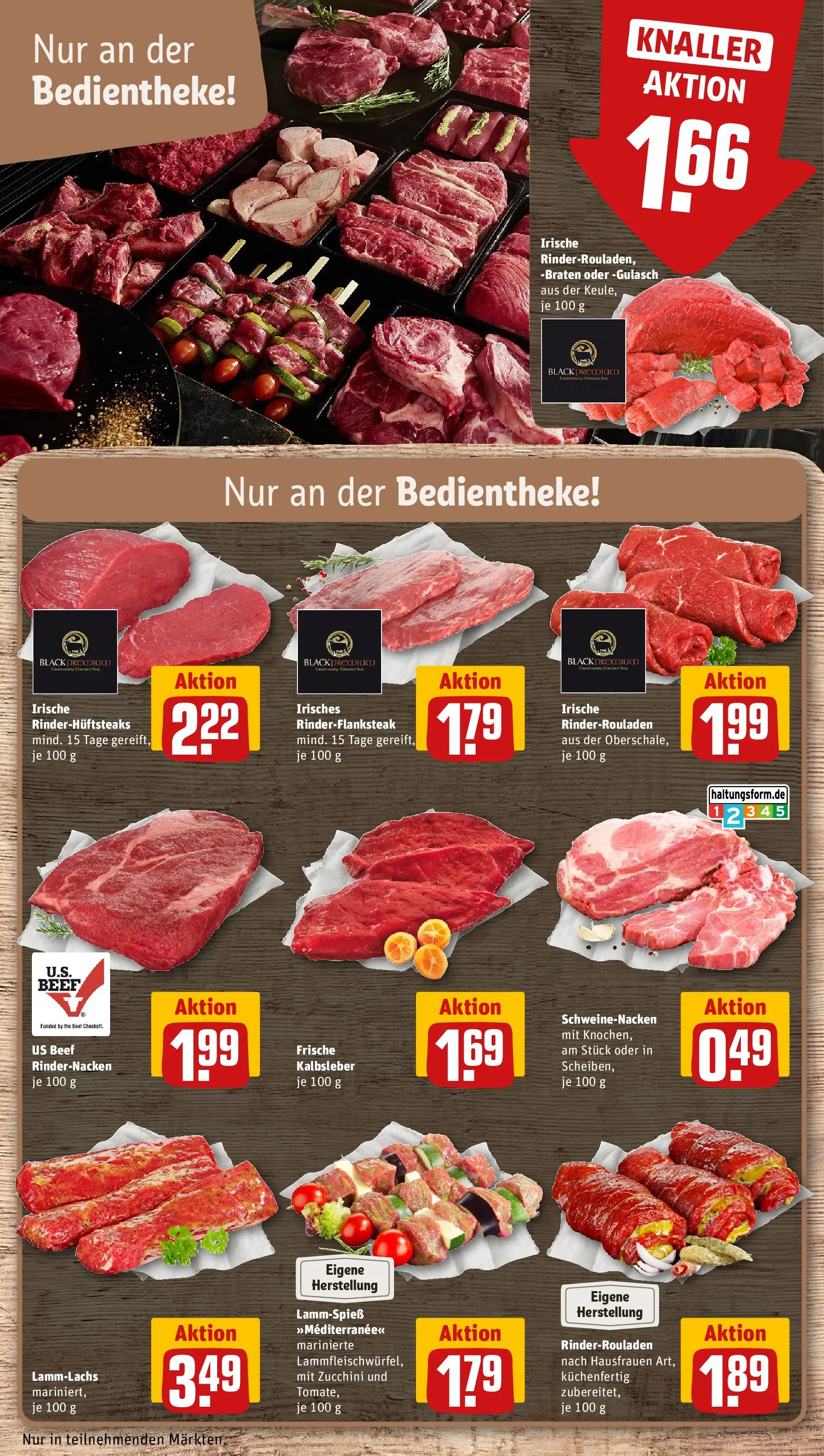 REWE Prospekt ab 27.04.2026 zum Blättern » Angebote | Seite: 10 | Produkte: Schweinenacken, Gulasch, Zucchini, Steak