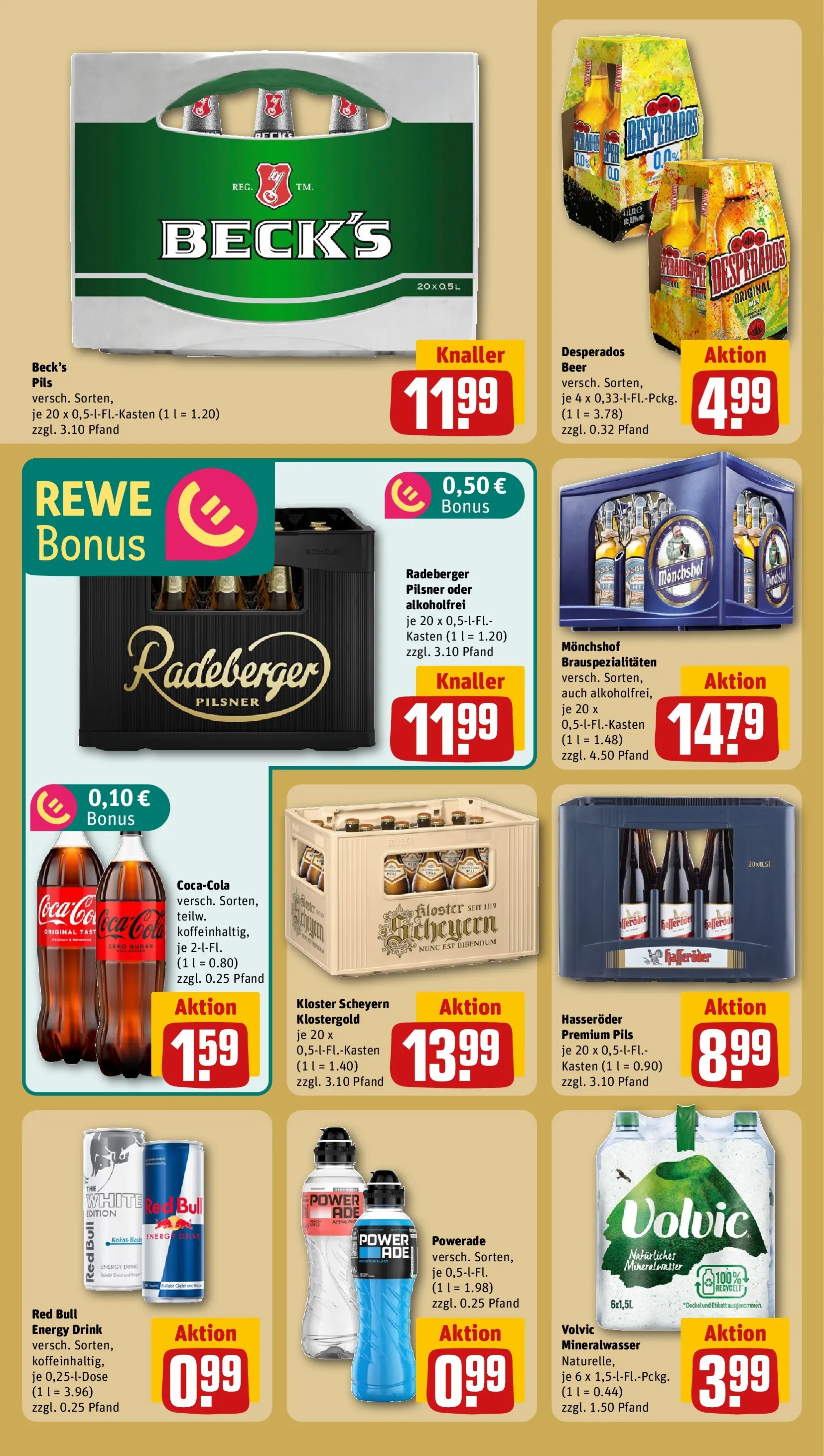 REWE Prospekt ab 27.04.2026 zum Blättern » Angebote | Seite: 16 | Produkte: Monchshof, Red bull, Cola, Desperados