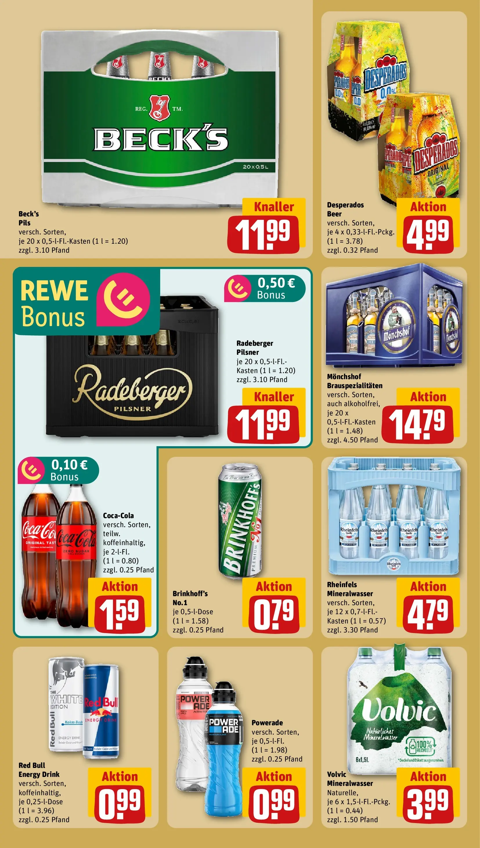 REWE Prospekt ab 27.04.2026 zum Blättern » Angebote | Seite: 20 | Produkte: Monchshof, Pils, Mineralwasser, Powerade
