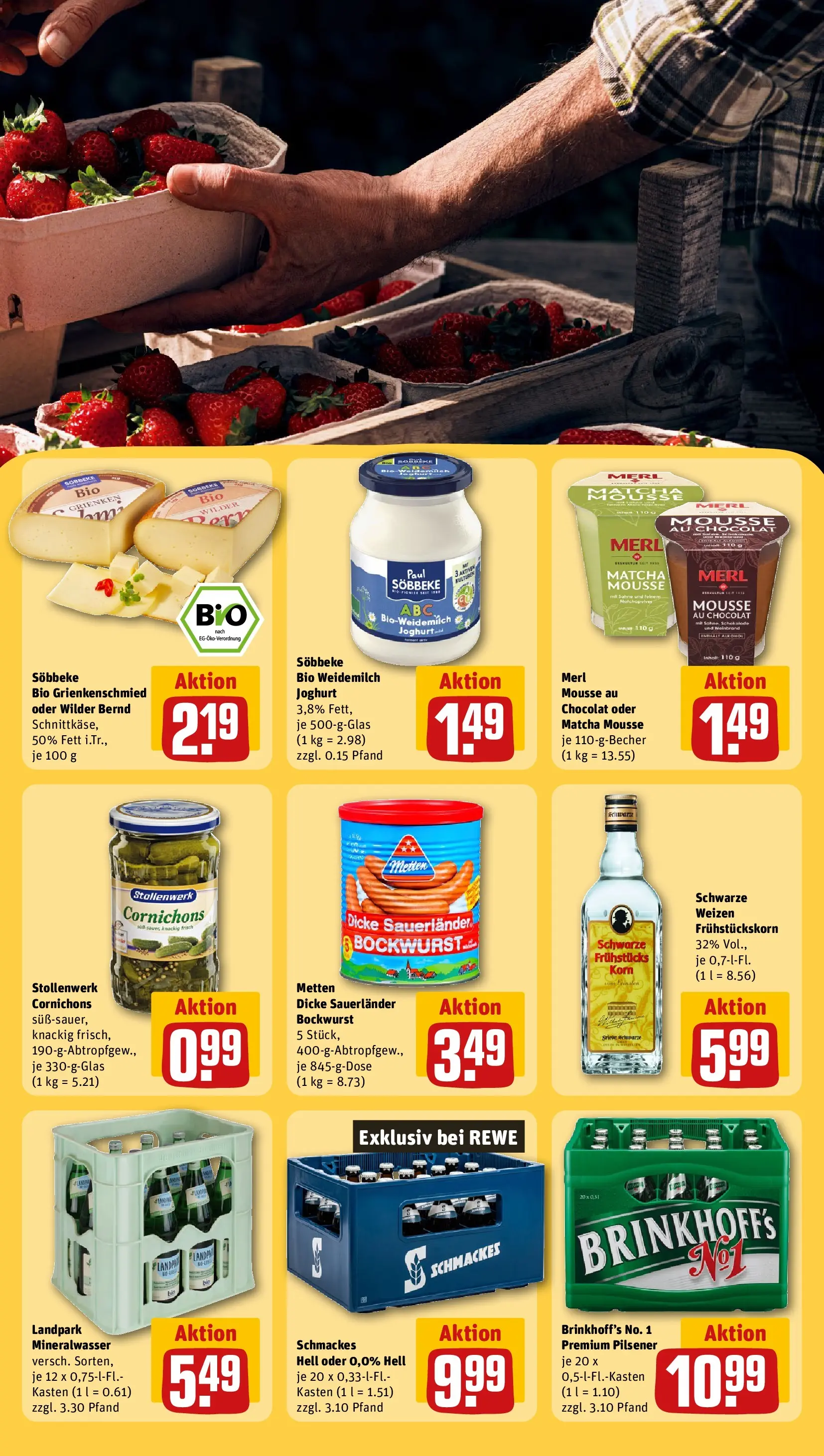 REWE Prospekt ab 27.04.2026 zum Blättern » Angebote | Seite: 25 | Produkte: Bockwurst, Joghurt, Schokolade, Mineralwasser