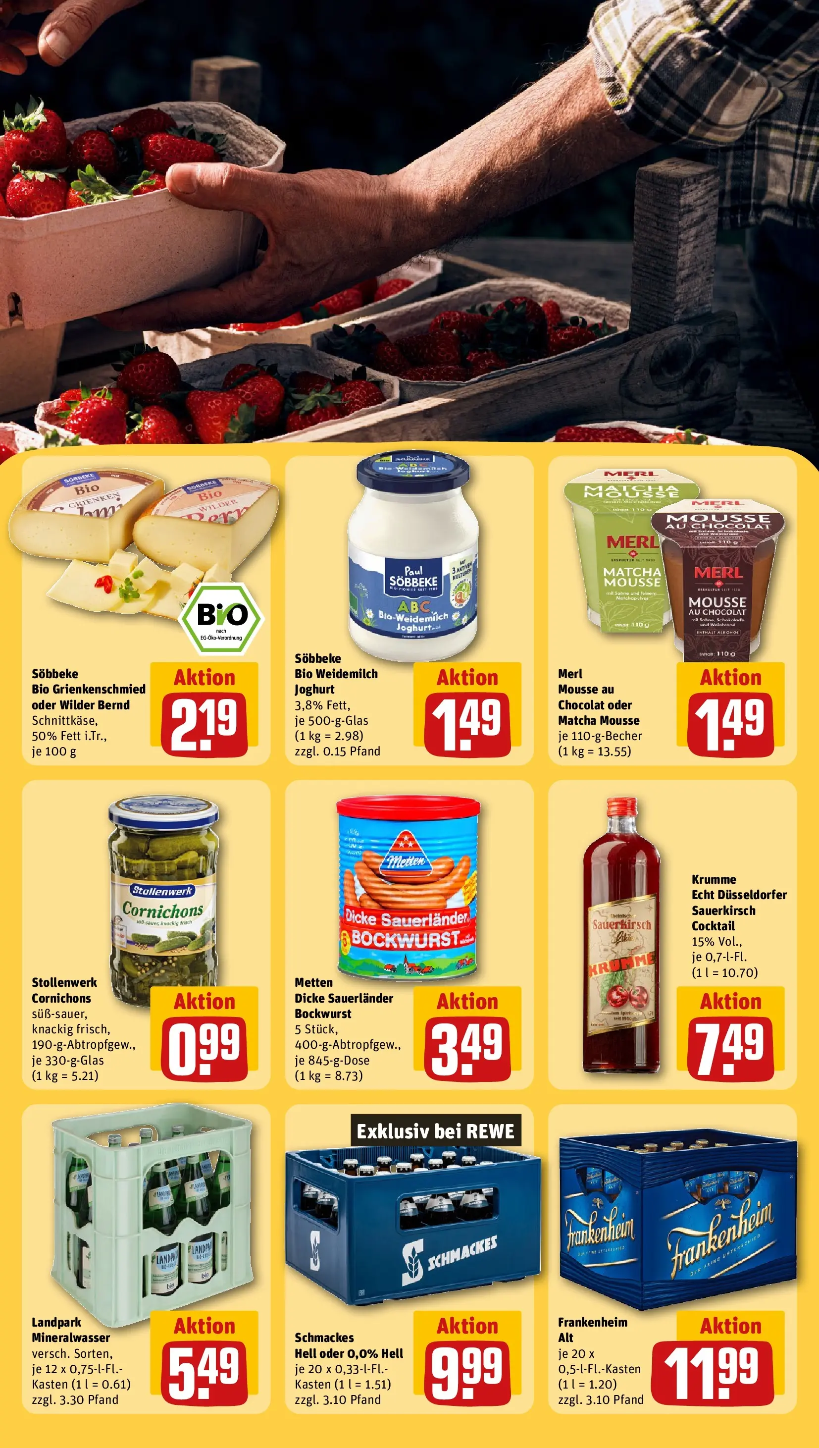 REWE Prospekt ab 27.04.2026 zum Blättern » Angebote | Seite: 25 | Produkte: Bockwurst, Joghurt, Schokolade, Sahne