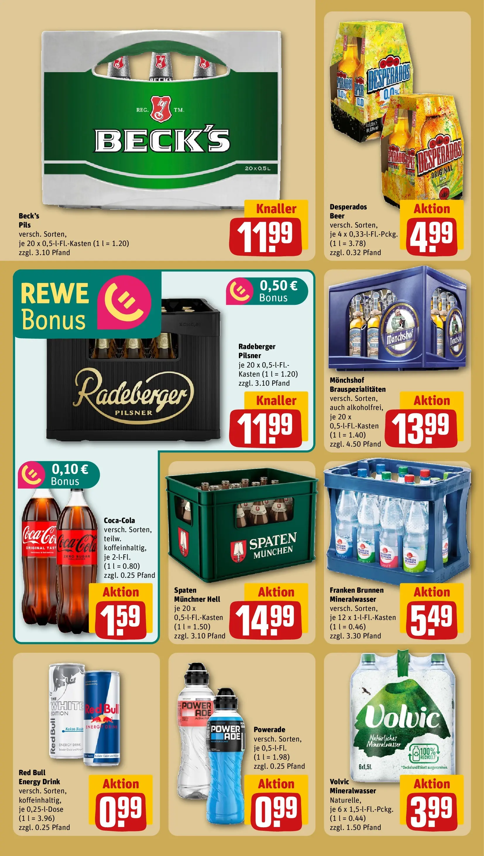 REWE Prospekt ab 27.04.2026 zum Blättern » Angebote | Seite: 14 | Produkte: Monchshof, Coca cola, Bier, Pils
