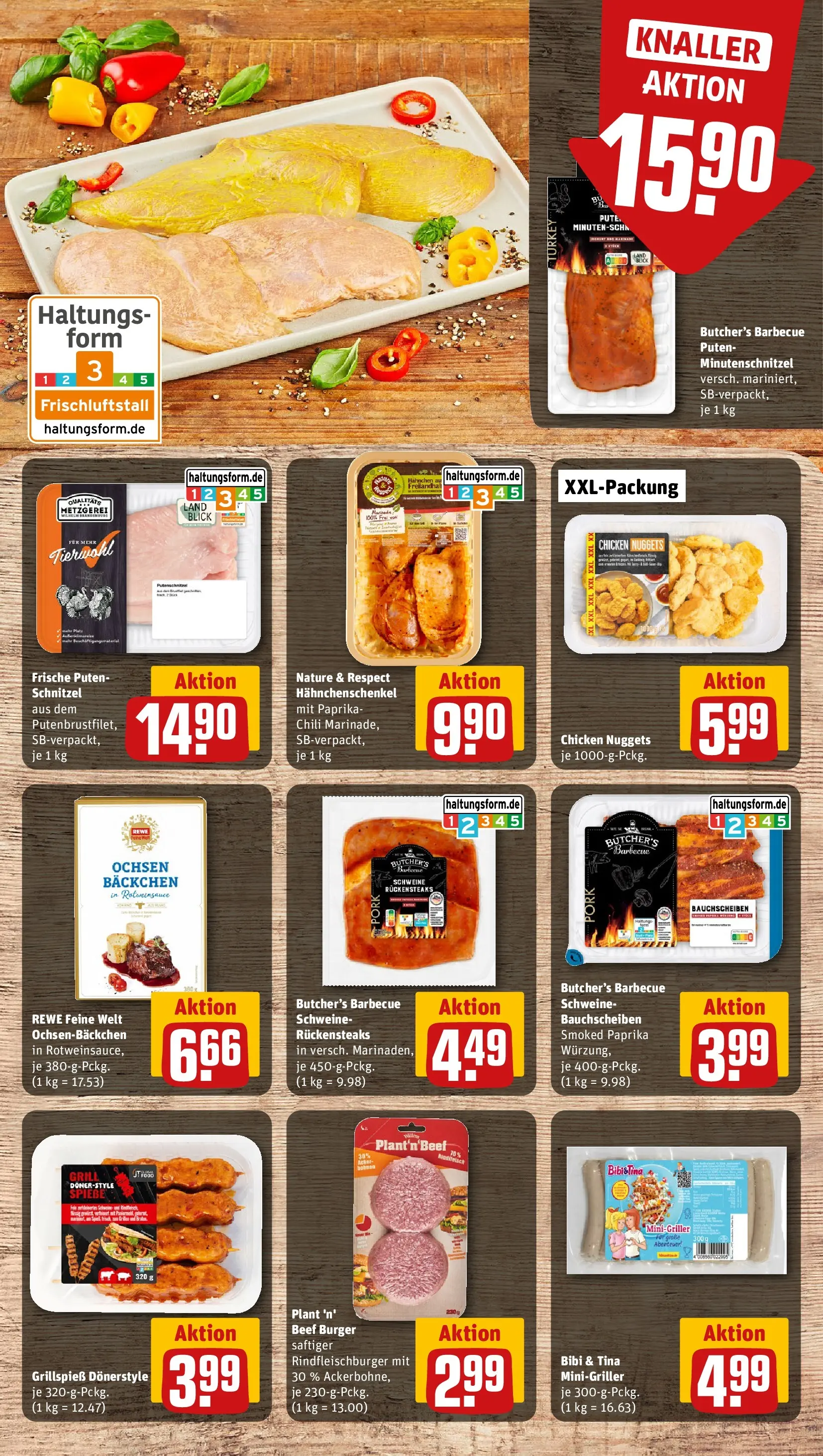 REWE Prospekt ab 27.04.2026 zum Blättern » Angebote | Seite: 8 | Produkte: Grill, Hahnchenschenkel, Burger, Paprika