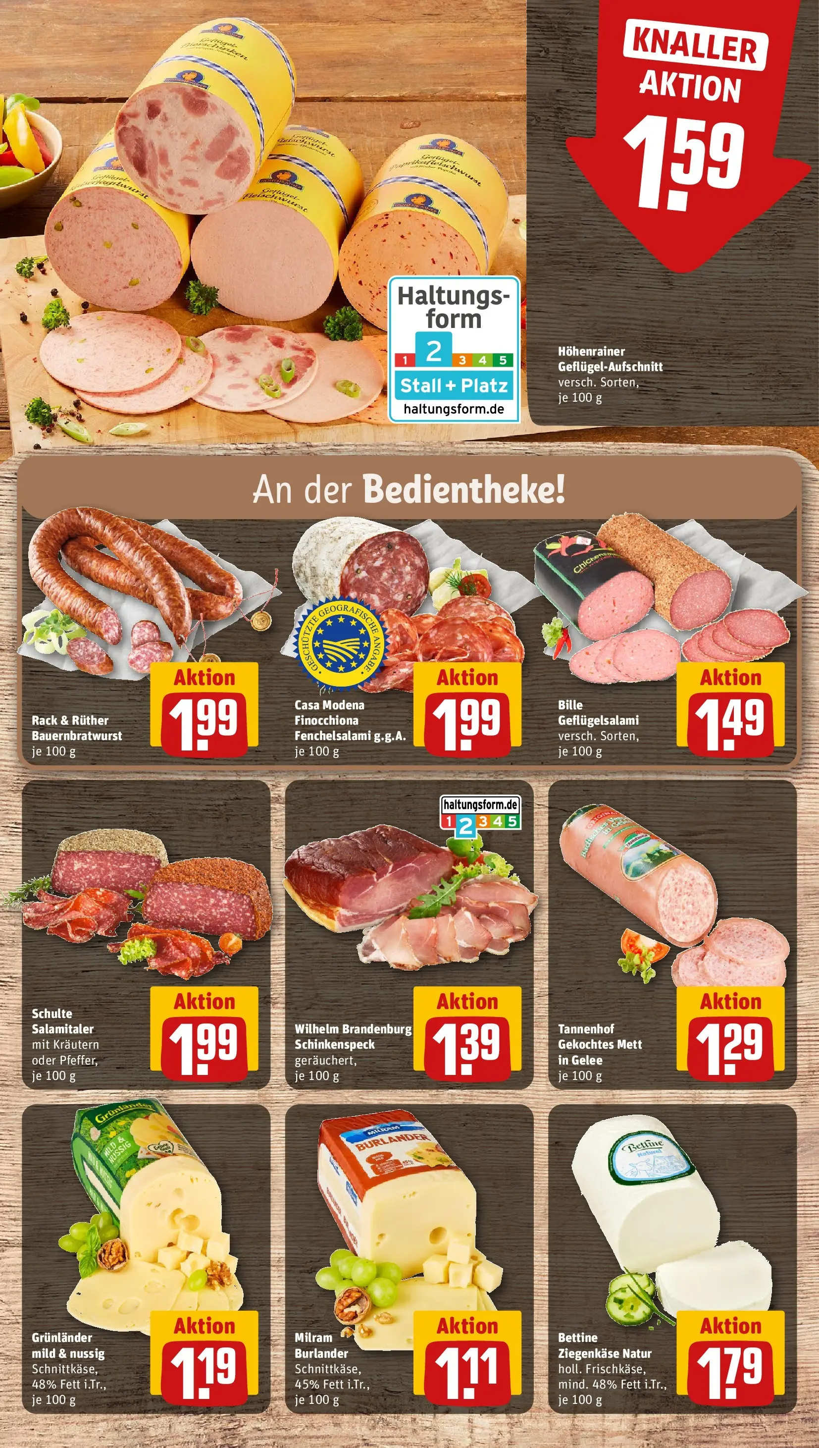 REWE Prospekt ab 27.04.2026 zum Blättern » Angebote | Seite: 9 | Produkte: Ziegenkäse, Grunlander, Milram, Salami