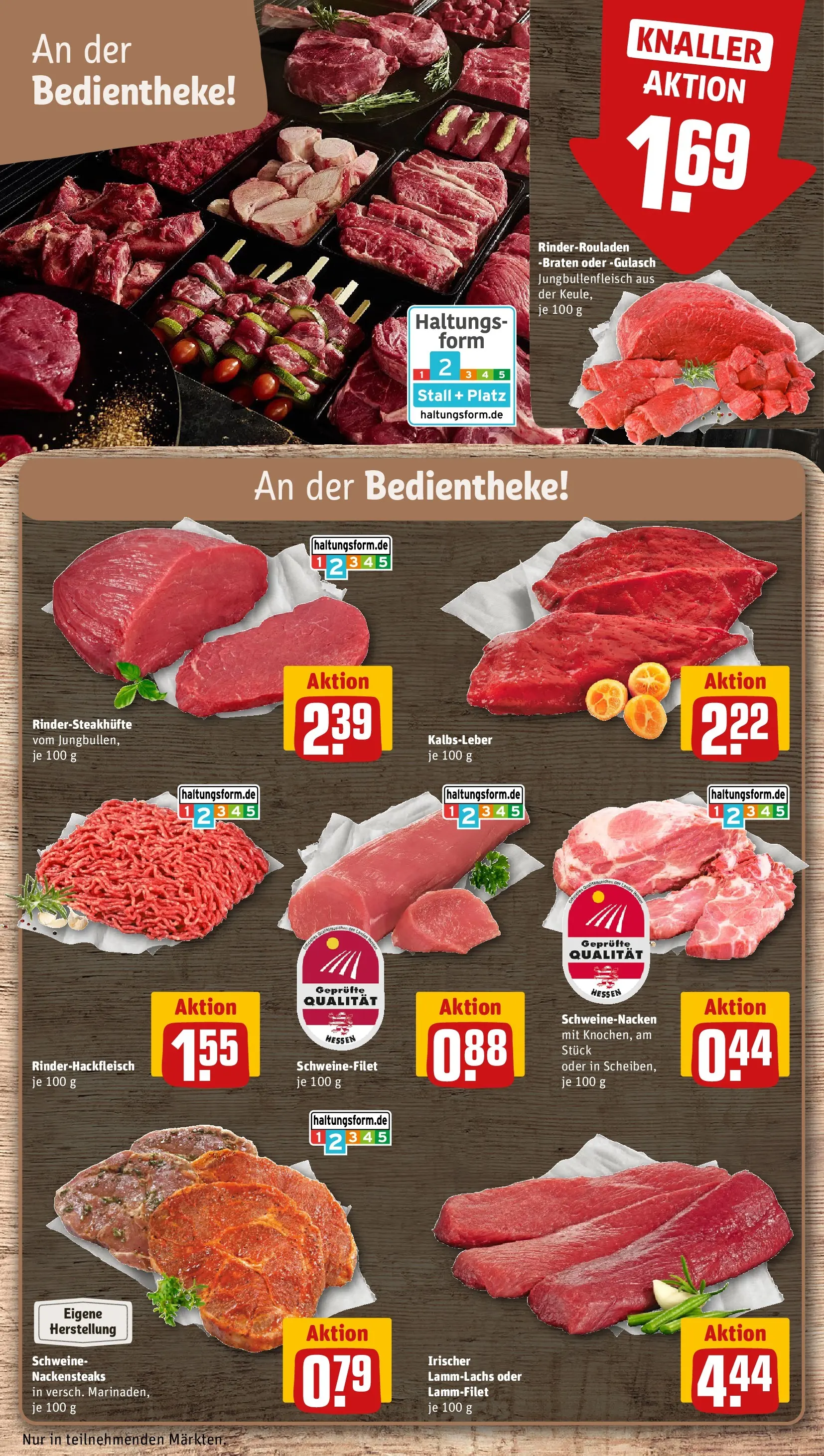 REWE Prospekt ab 27.04.2026 zum Blättern » Angebote | Seite: 10 | Produkte: Rinderrouladen, Nackensteaks, Schweinefilet, Gulasch