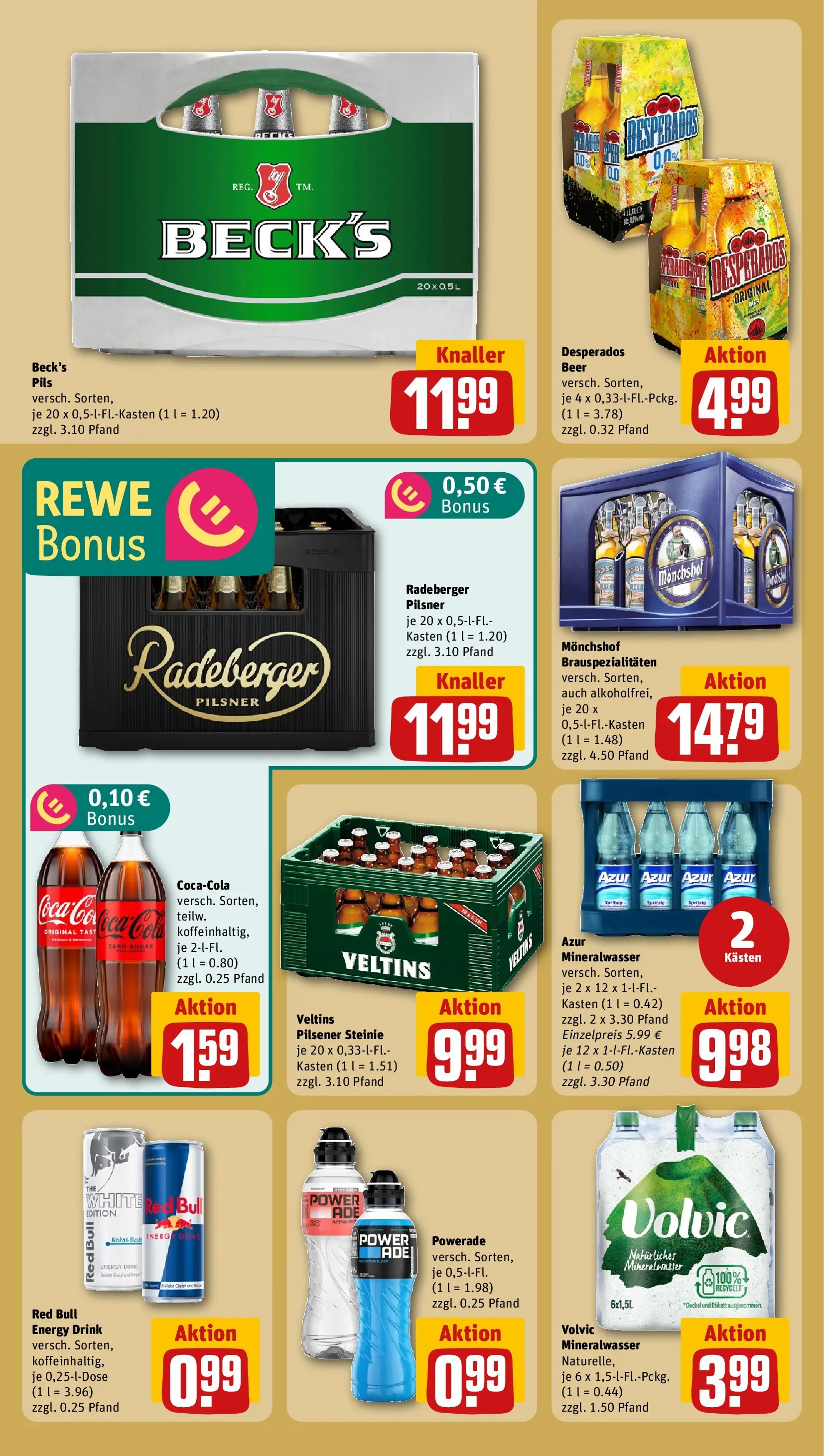 REWE Prospekt ab 27.04.2026 zum Blättern » Angebote | Seite: 16 | Produkte: Cola, Powerade, Desperados, Radeberger pilsner