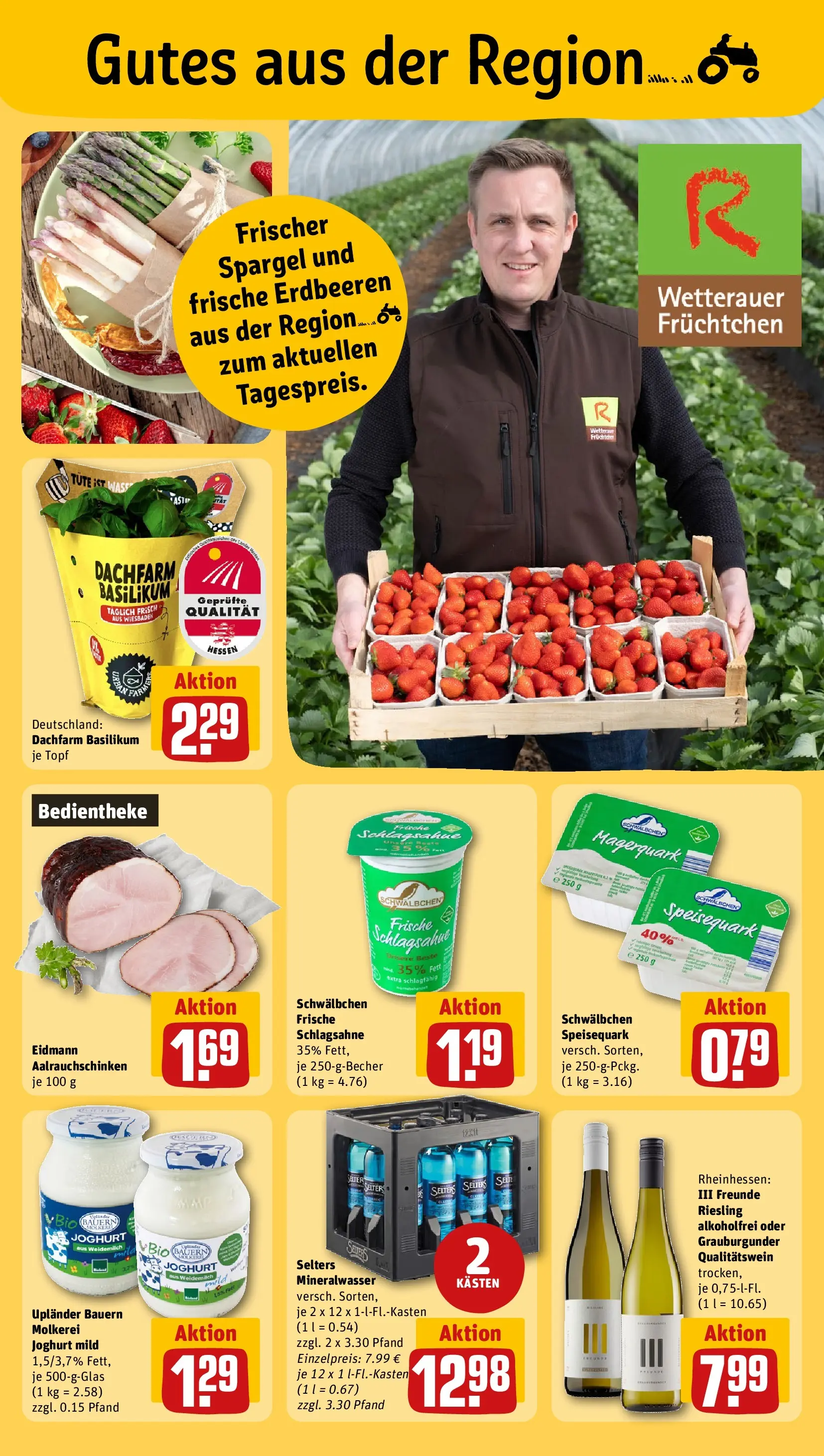 REWE Prospekt ab 27.04.2026 zum Blättern » Angebote | Seite: 21 | Produkte: Spargel, Mineralwasser, Magerquark, Speisequark