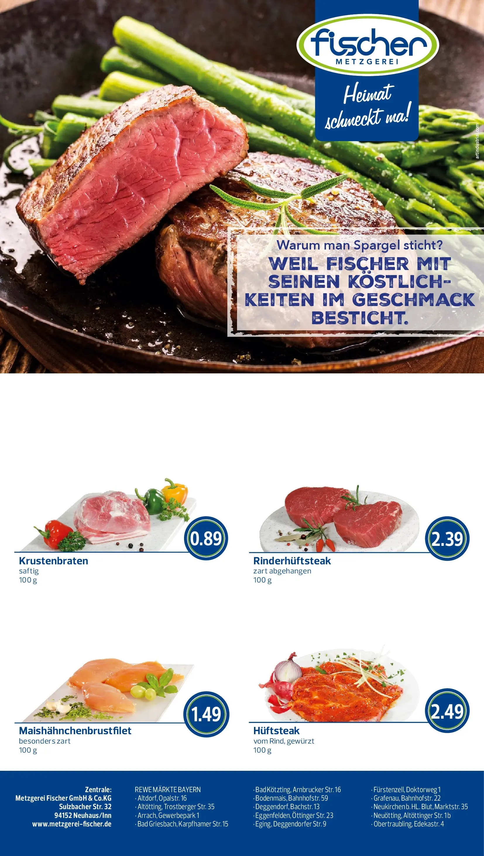 REWE Prospekt ab 27.04.2026 zum Blättern » Angebote | Seite: 8 | Produkte: Bad, Krustenbraten, Spargel, Steak