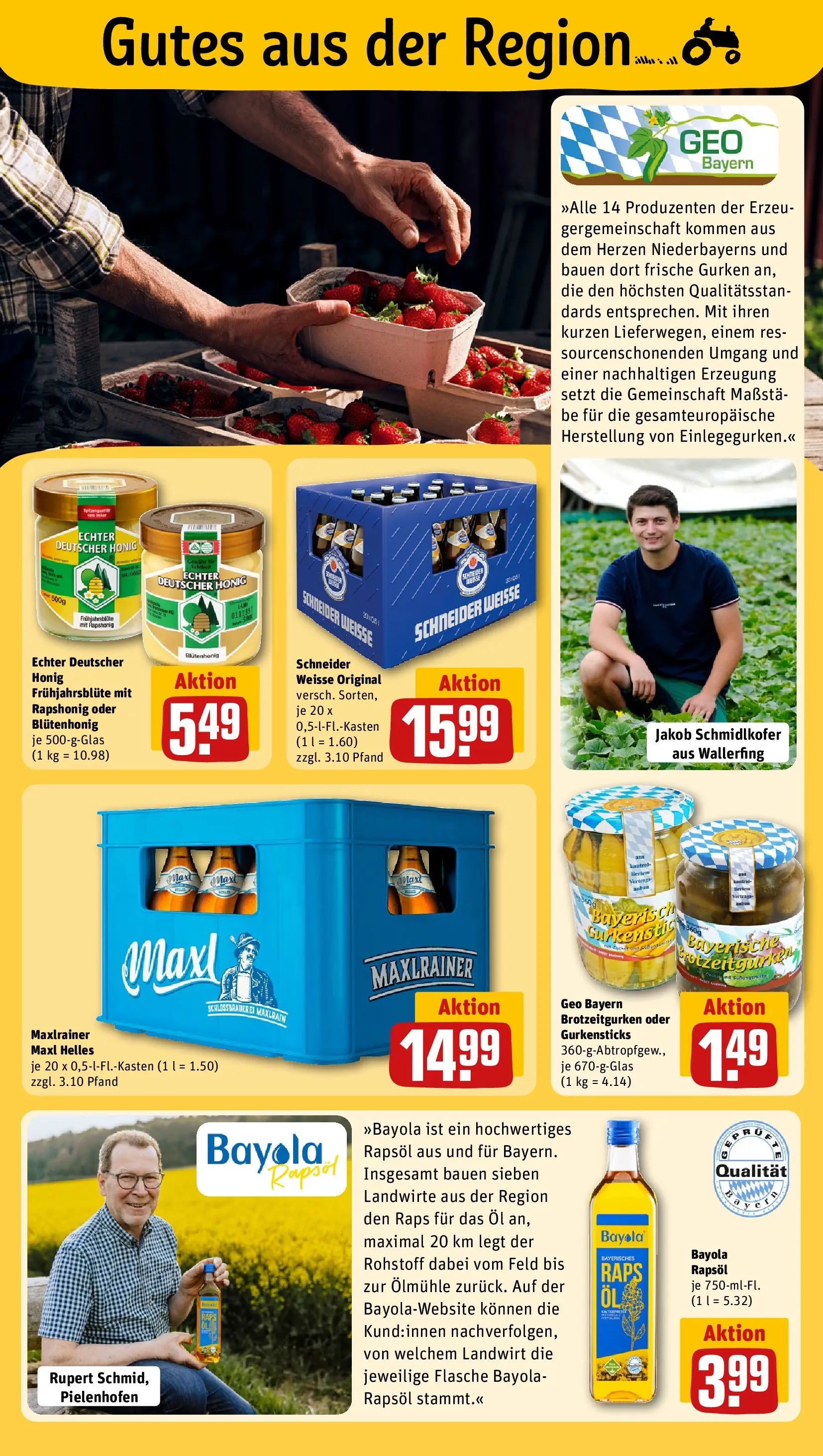 REWE Prospekt ab 27.04.2026 zum Blättern » Angebote | Seite: 19 | Produkte: Öl, Rapsöl, Zucker, Gurken