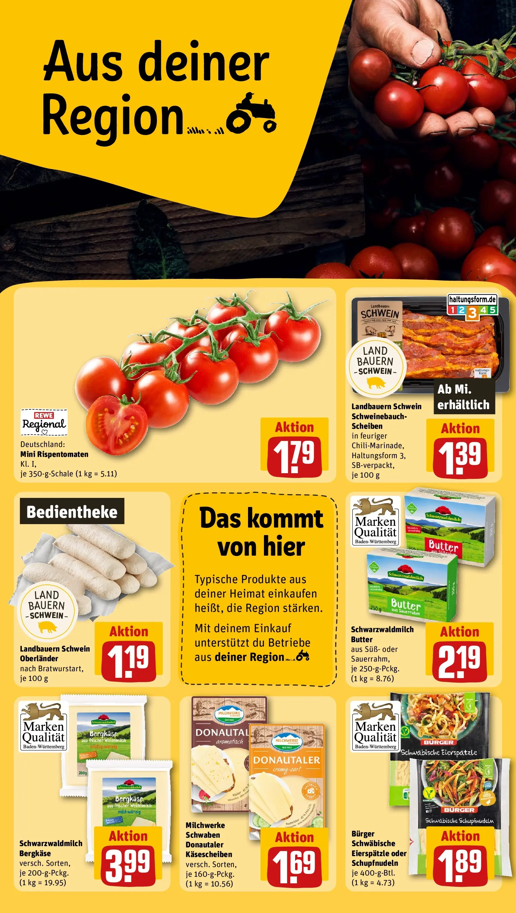 REWE Prospekt ab 27.04.2026 zum Blättern » Angebote | Seite: 20 | Produkte: Butter, Schweinebauch, Burger, Sauerrahm