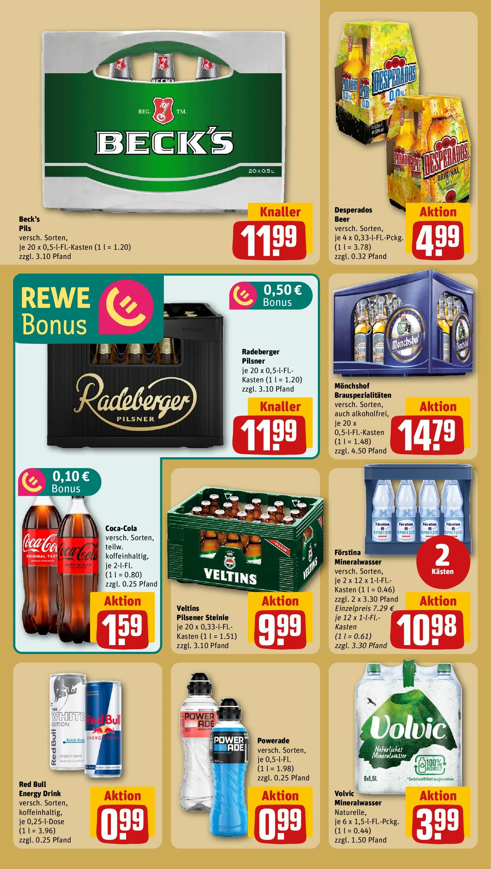 REWE Prospekt ab 27.04.2026 zum Blättern » Angebote | Seite: 16 | Produkte: Monchshof, Red bull, Mineralwasser, Veltins