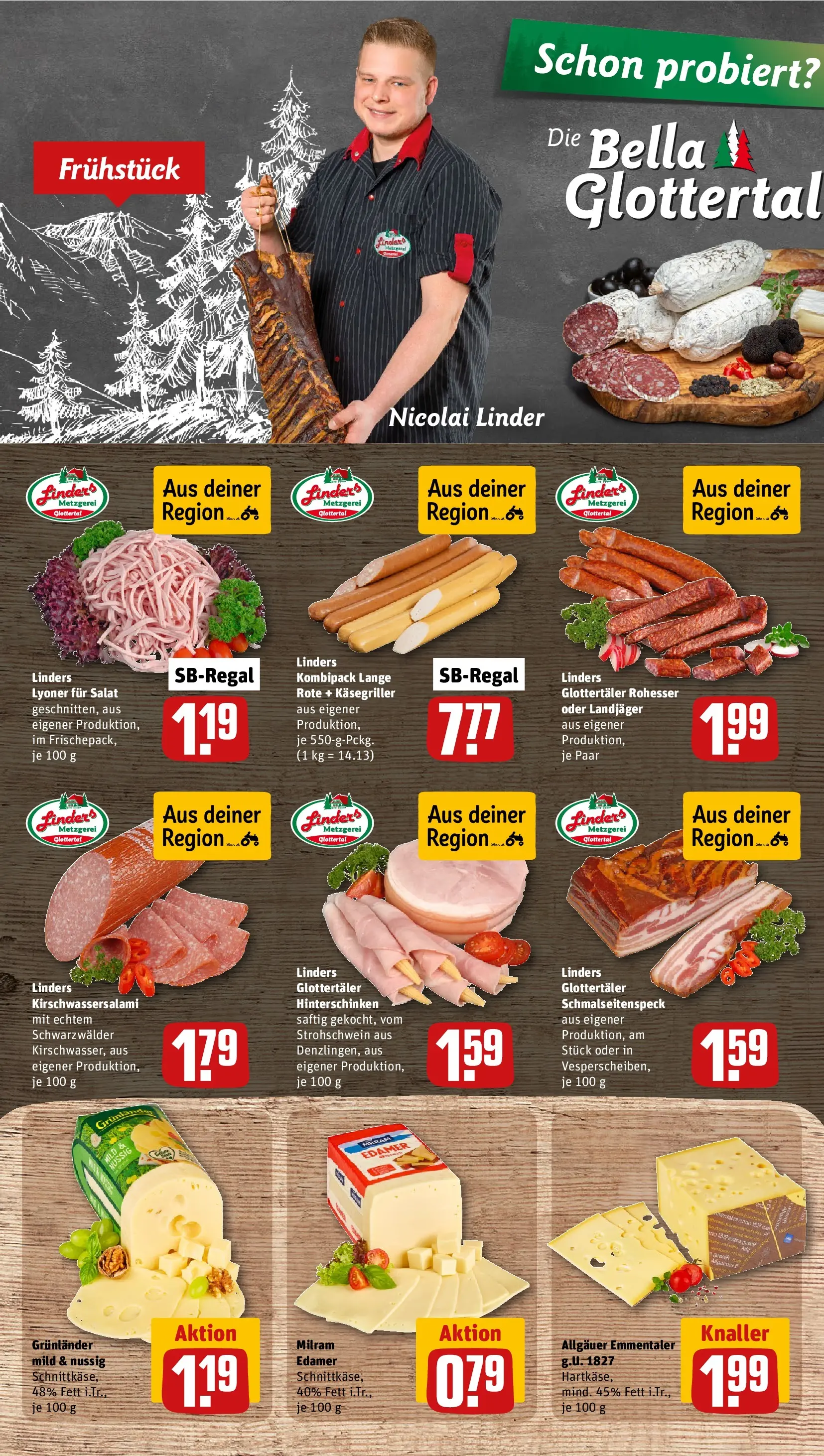 REWE Prospekt ab 27.04.2026 zum Blättern » Angebote | Seite: 11 | Produkte: Edamer, Grunlander, Milram, Salat