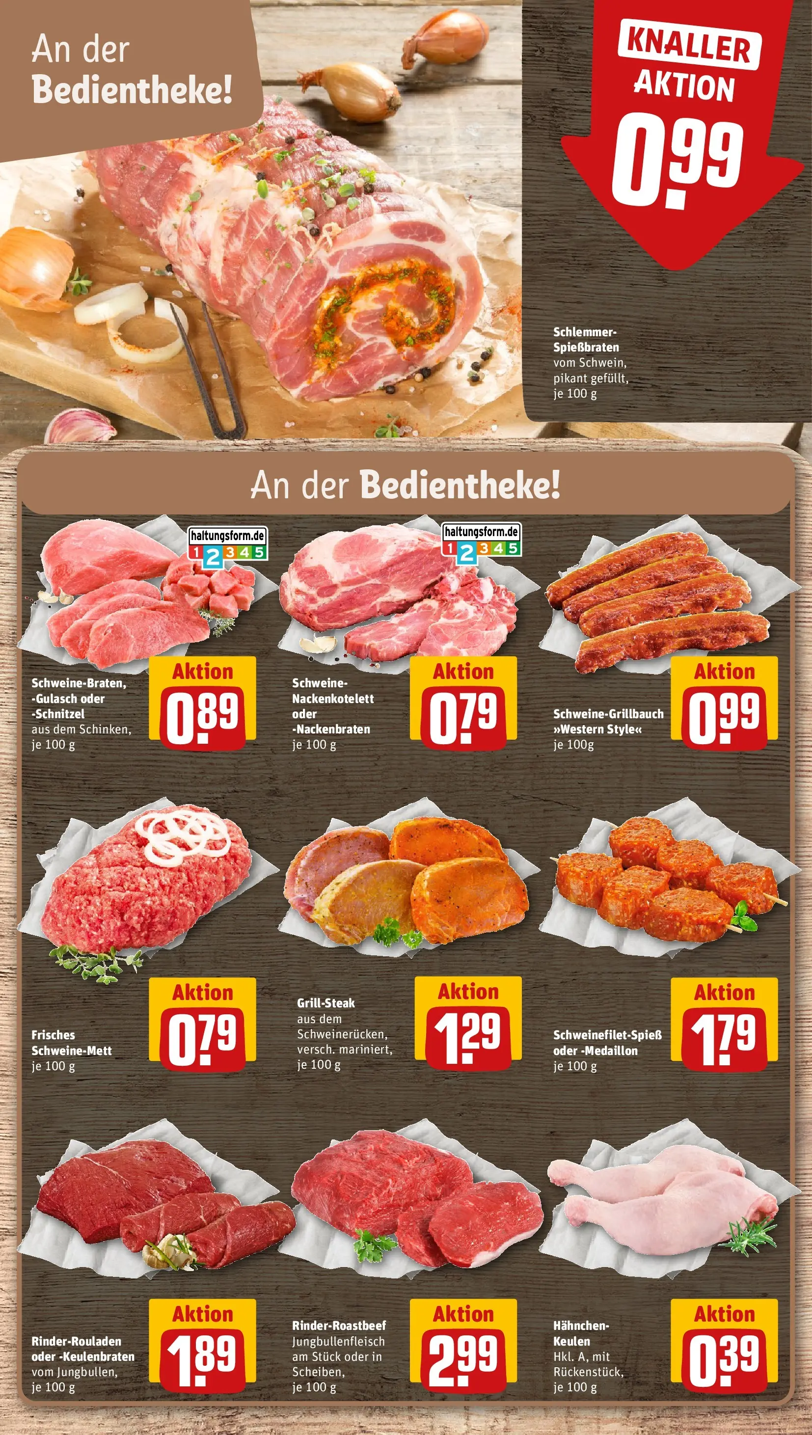 REWE Prospekt ab 27.04.2026 zum Blättern » Angebote | Seite: 8 | Produkte: Rinderrouladen, Hahnchen, Schnitzel, Gulasch
