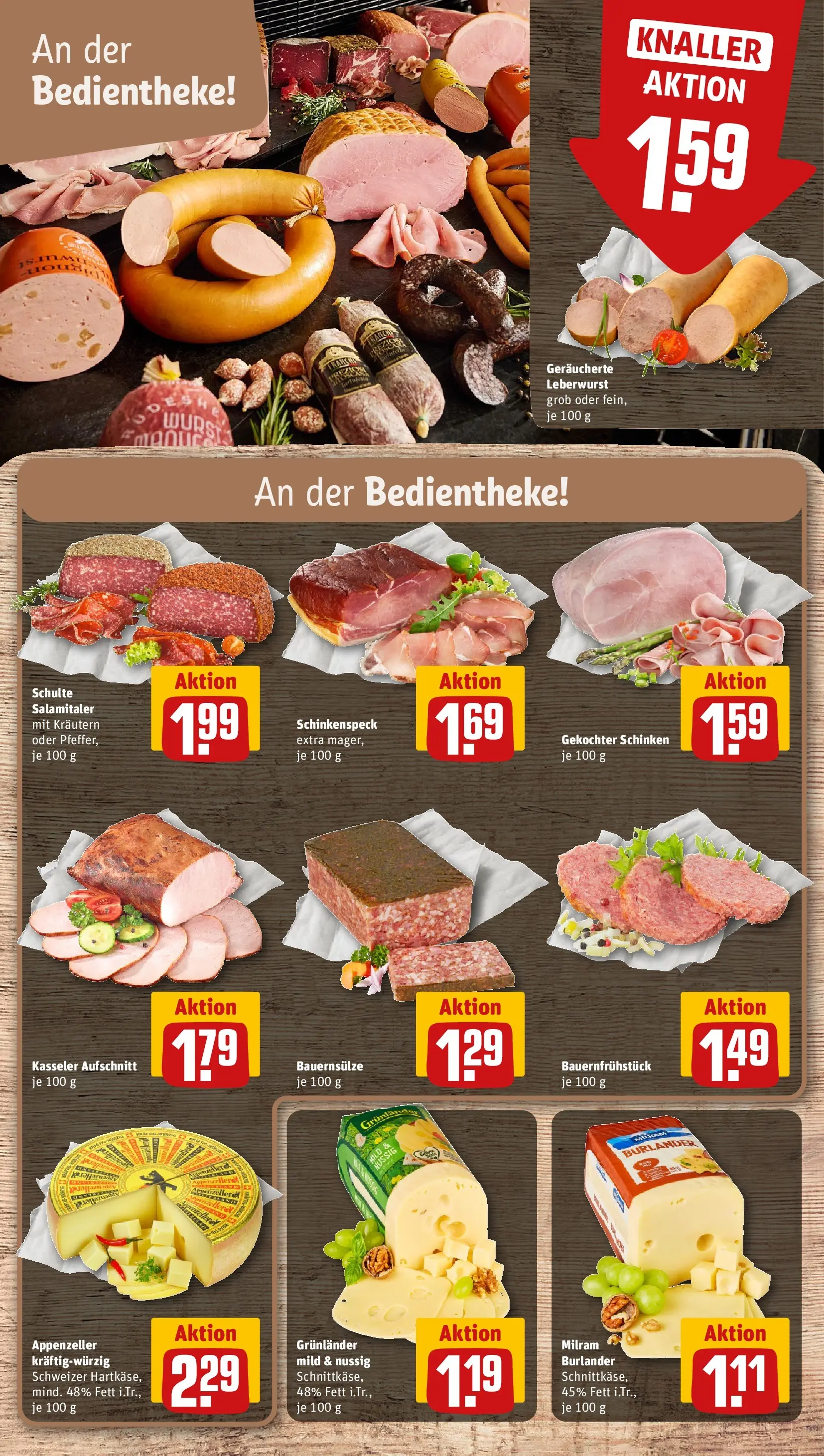 REWE Prospekt ab 27.04.2026 zum Blättern » Angebote | Seite: 9 | Produkte: Grunlander, Milram, Wurst, Schinken