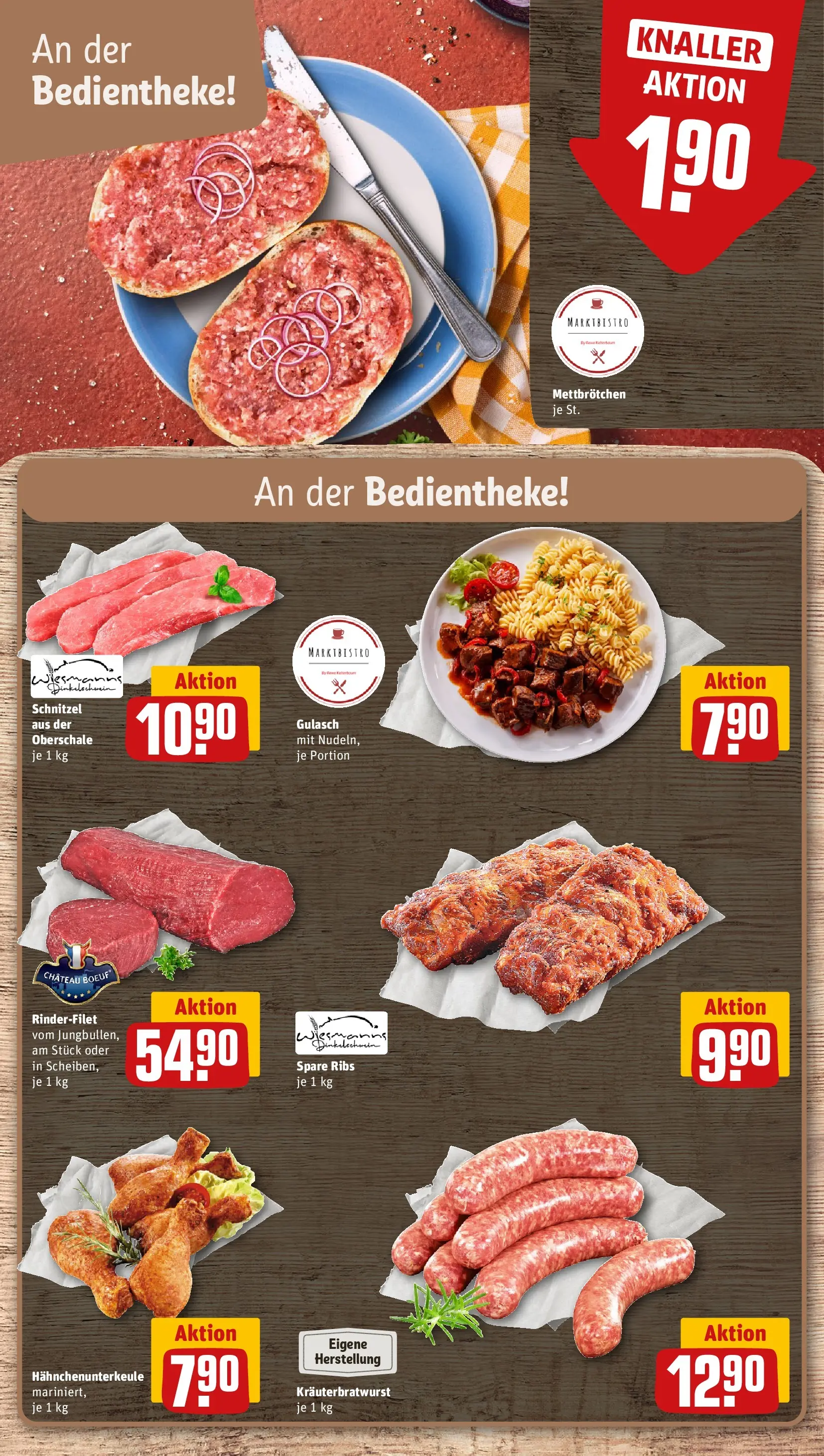 REWE Prospekt ab 27.04.2026 zum Blättern » Angebote | Seite: 8 | Produkte: Rinderfilet, Spare ribs, Schnitzel, Gulasch