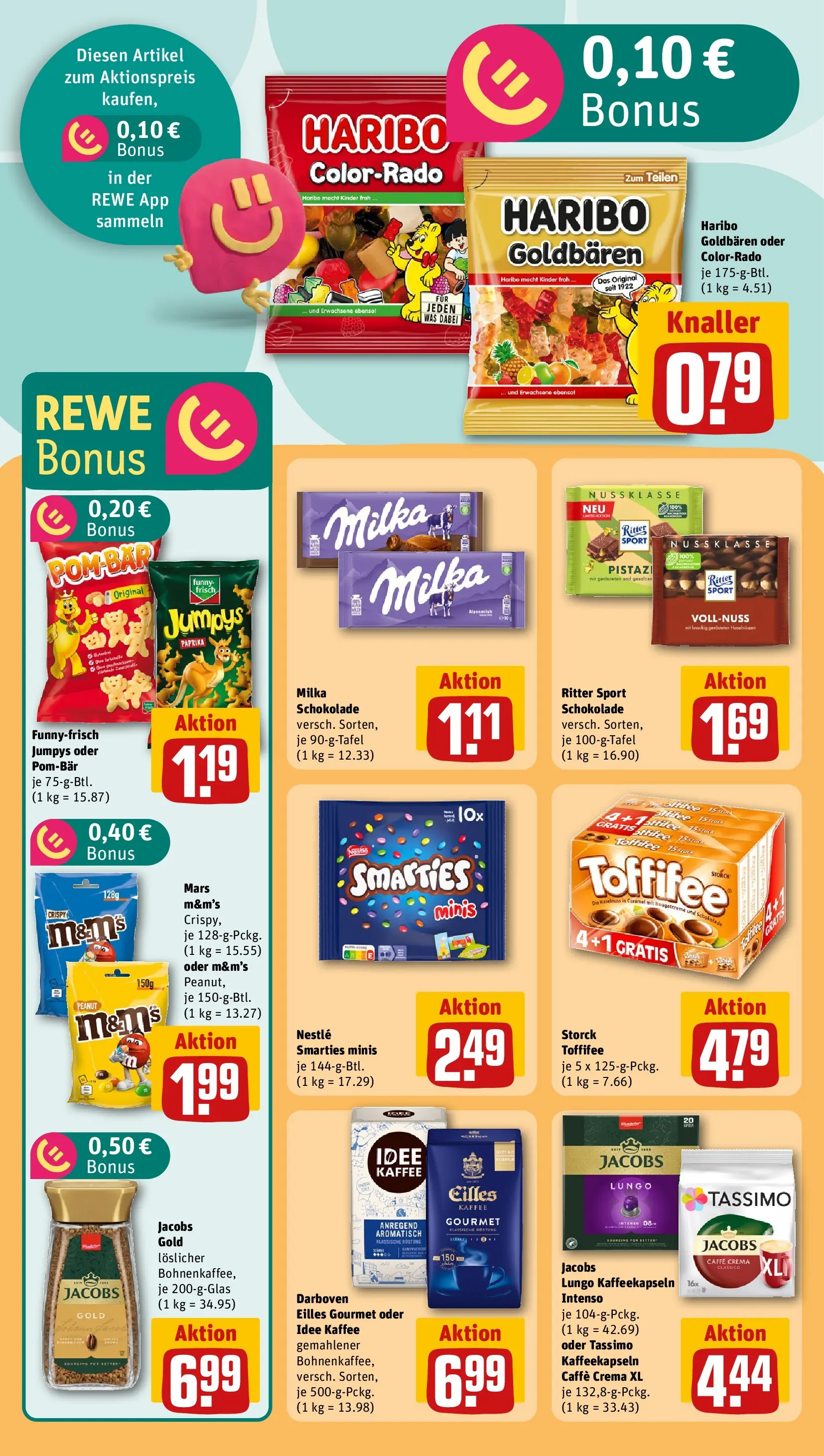 REWE Prospekt ab 27.04.2026 zum Blättern » Angebote | Seite: 21 | Produkte: Haribo, Kaffee, Smarties, Toffifee