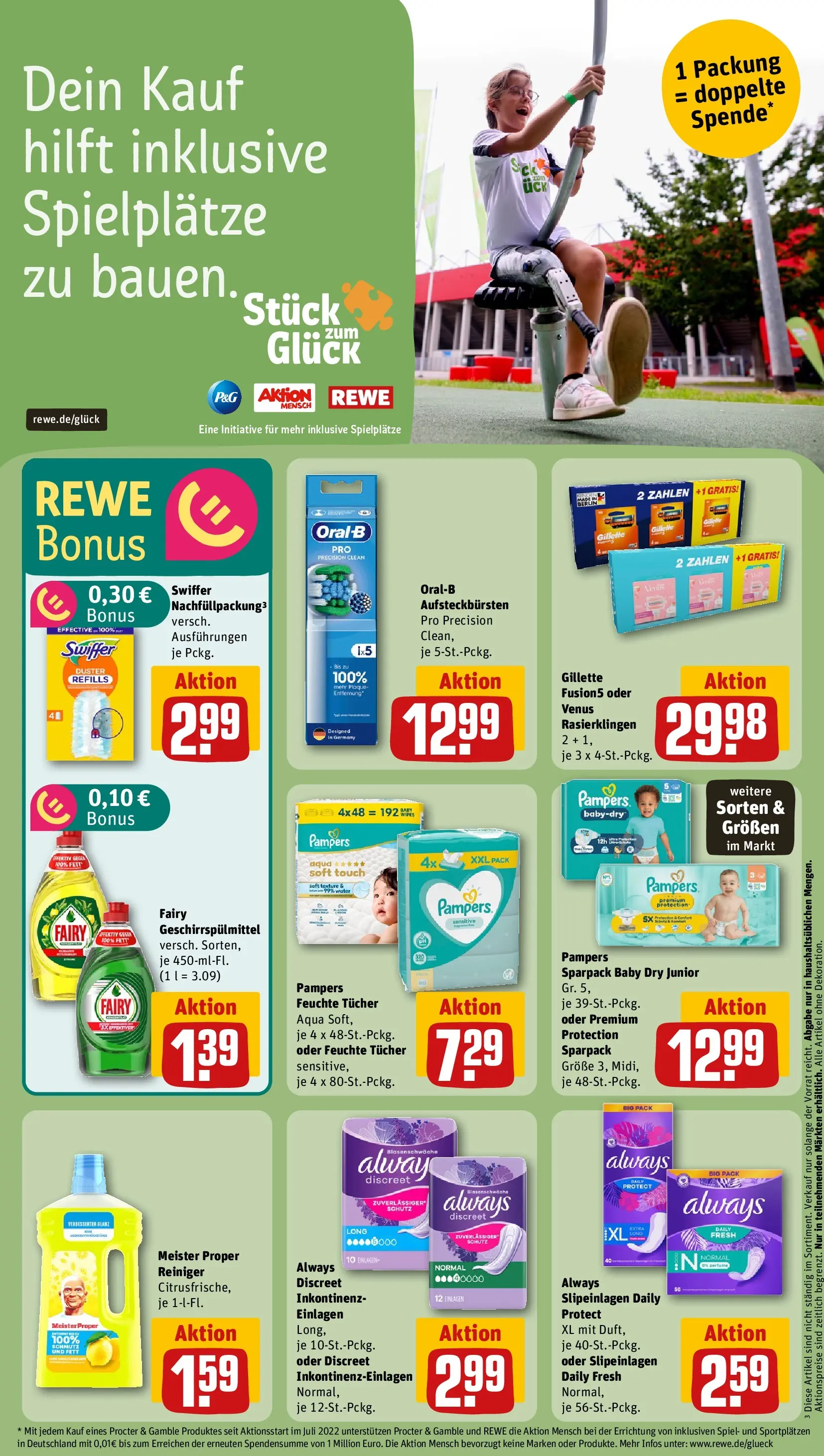 REWE Prospekt ab 27.04.2026 zum Blättern » Angebote | Seite: 23 | Produkte: Spiel, Pampers, Geschirrspülmittel, Swiffer